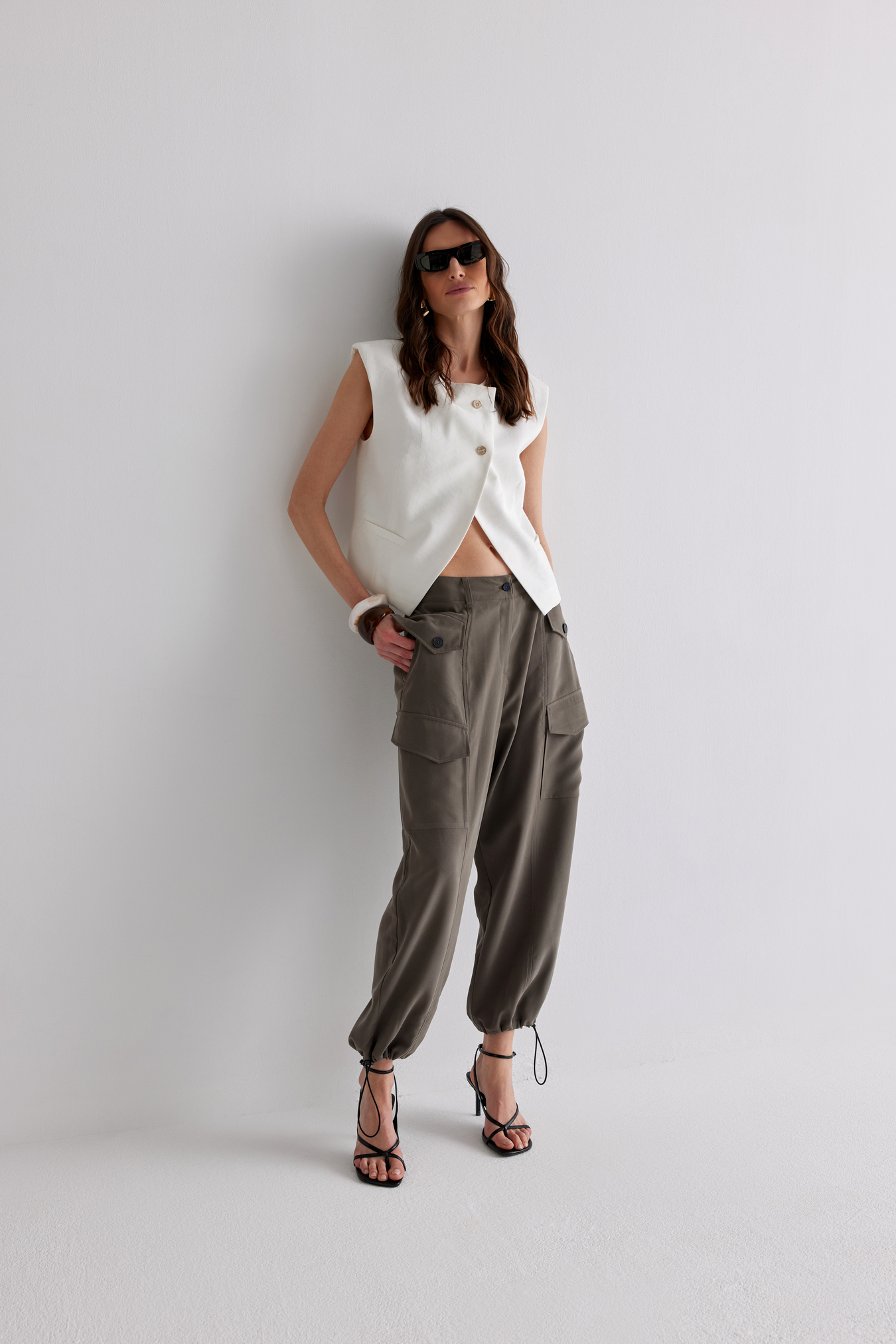 Sultan White Wide-Leg Trousers