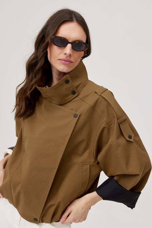 Arni Oversized Olive Jacket