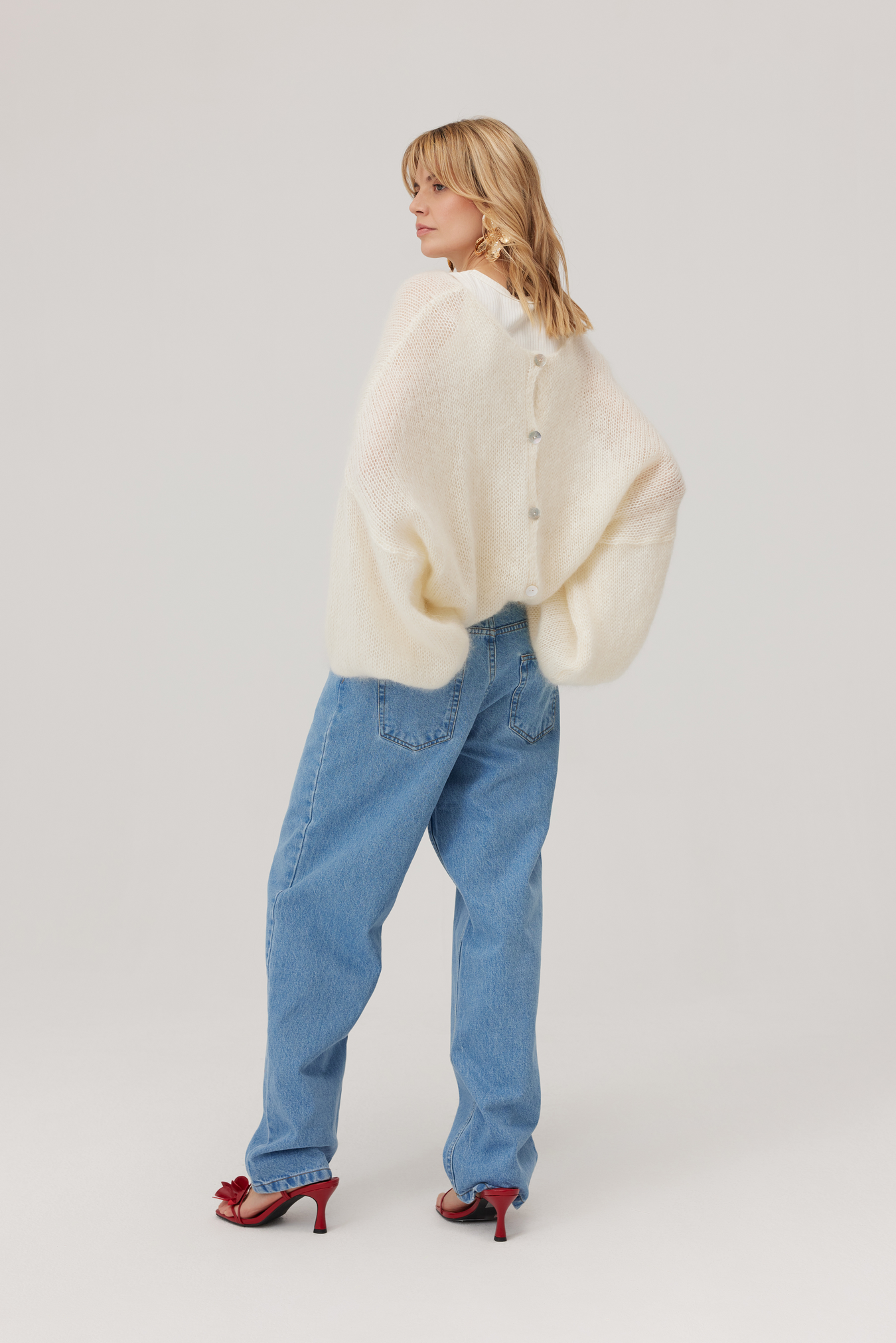 Harington Ecru Mohair Sweater