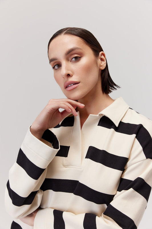 Amal Cotton Striped Sweatshirt