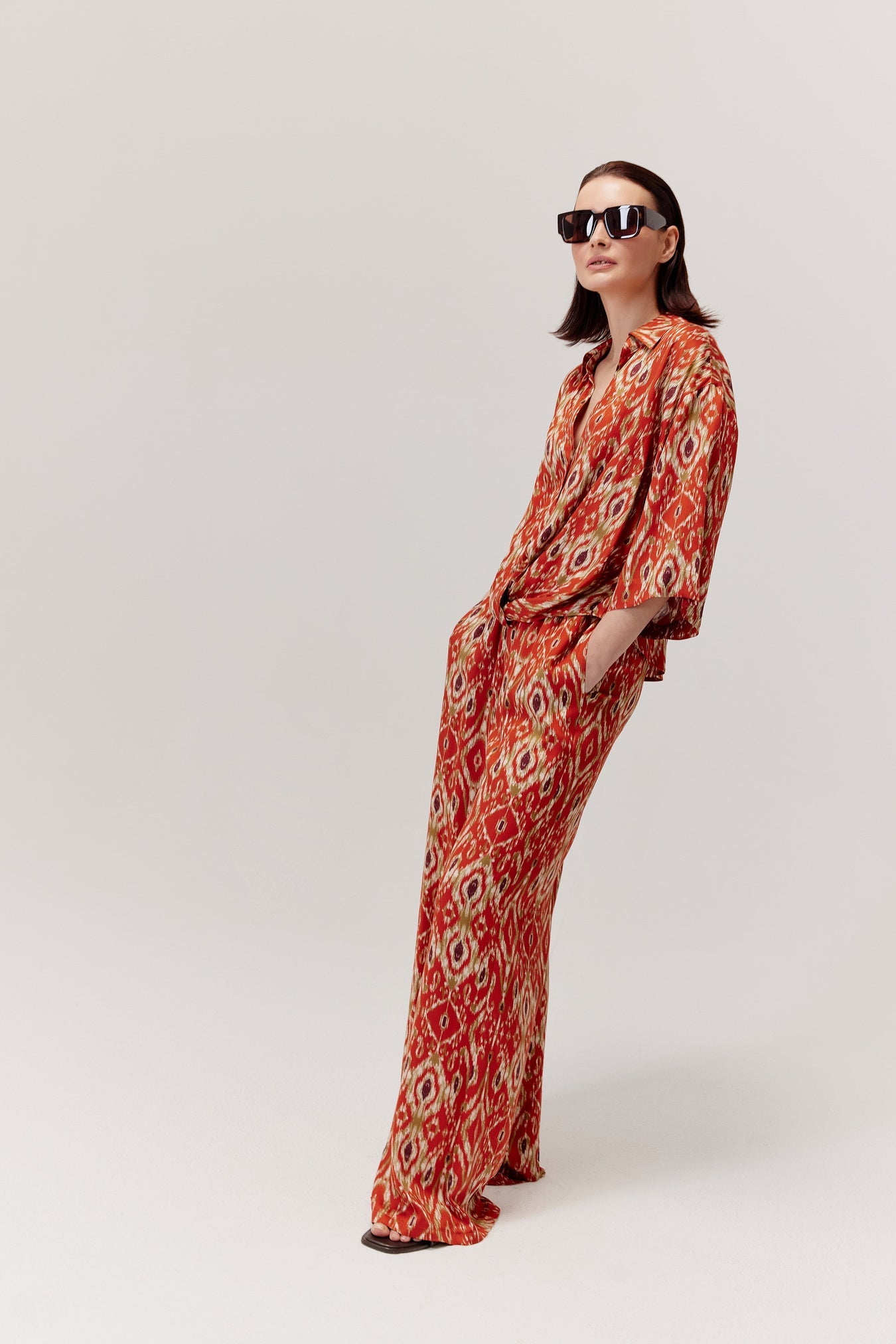 Azteco Ethnic Pattern Blouse, Red