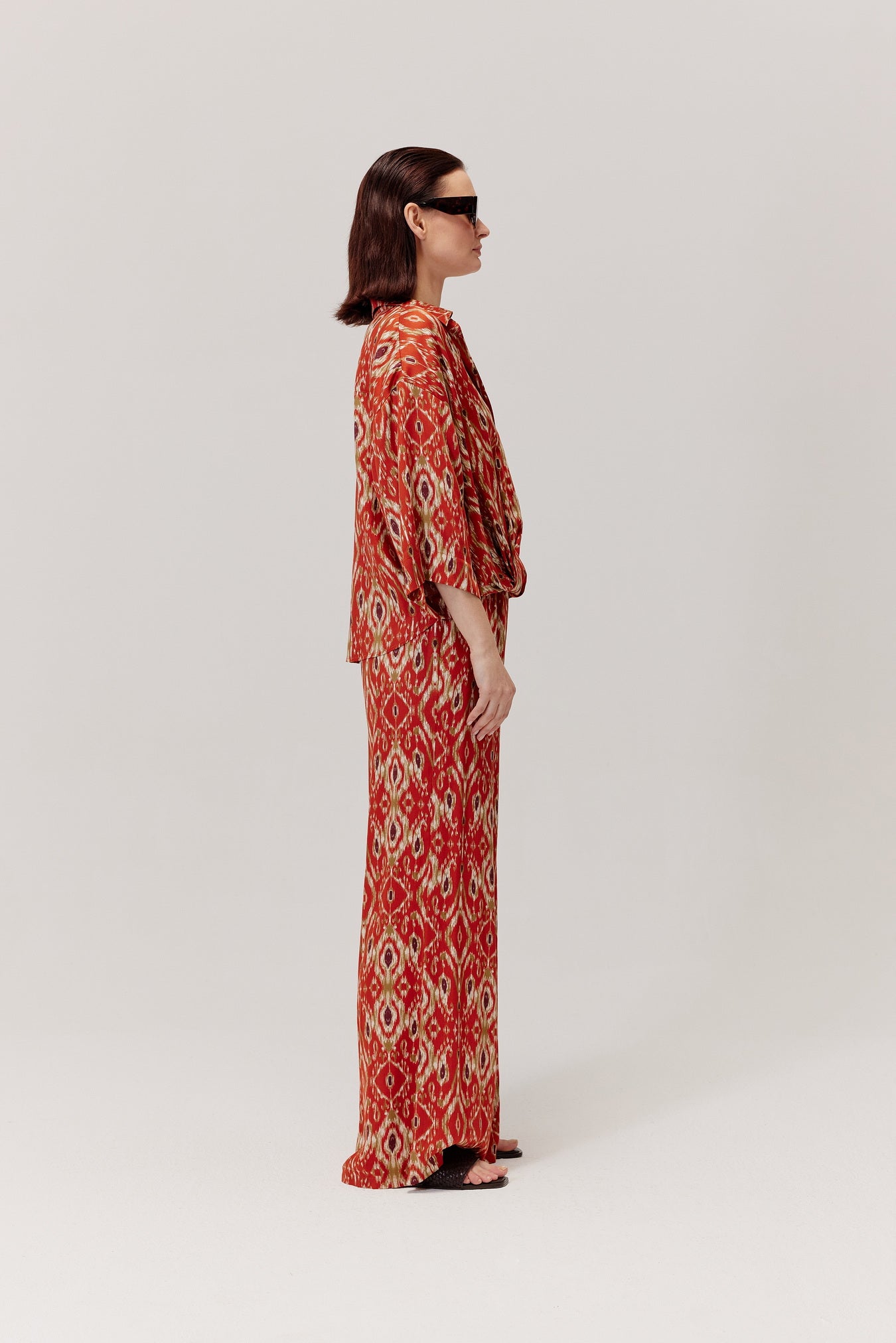 Azteco Ethnic Pattern Blouse, Red