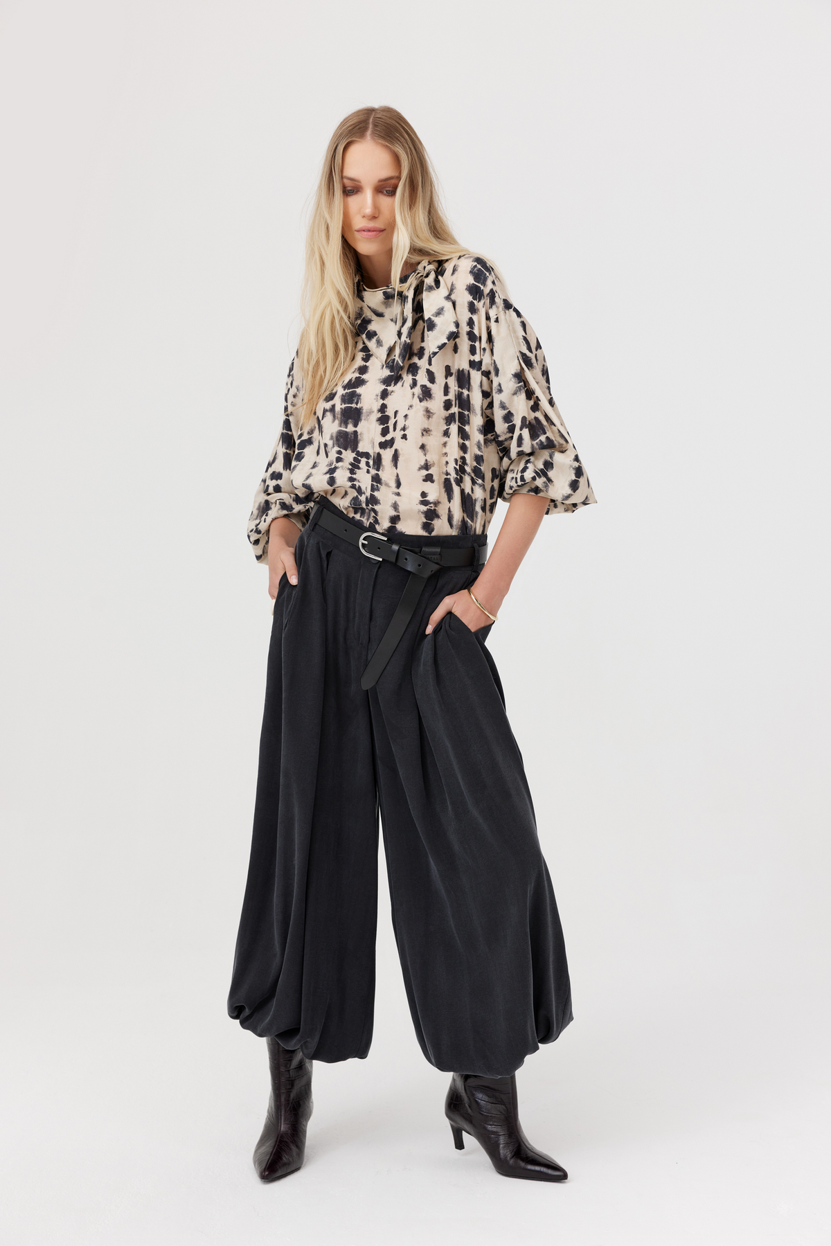 Farrell Black Harem Trousers