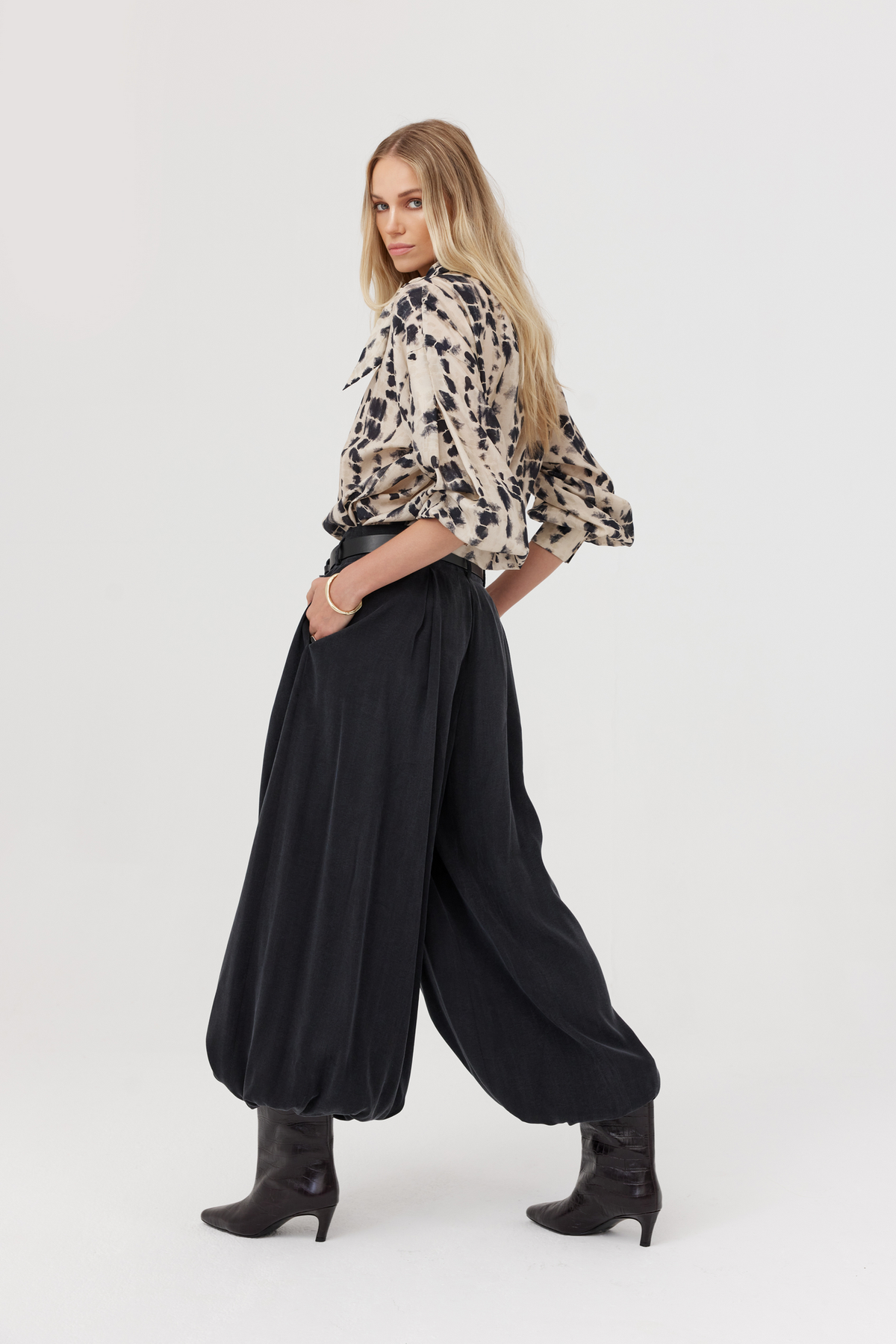 Farrell Black Harem Trousers