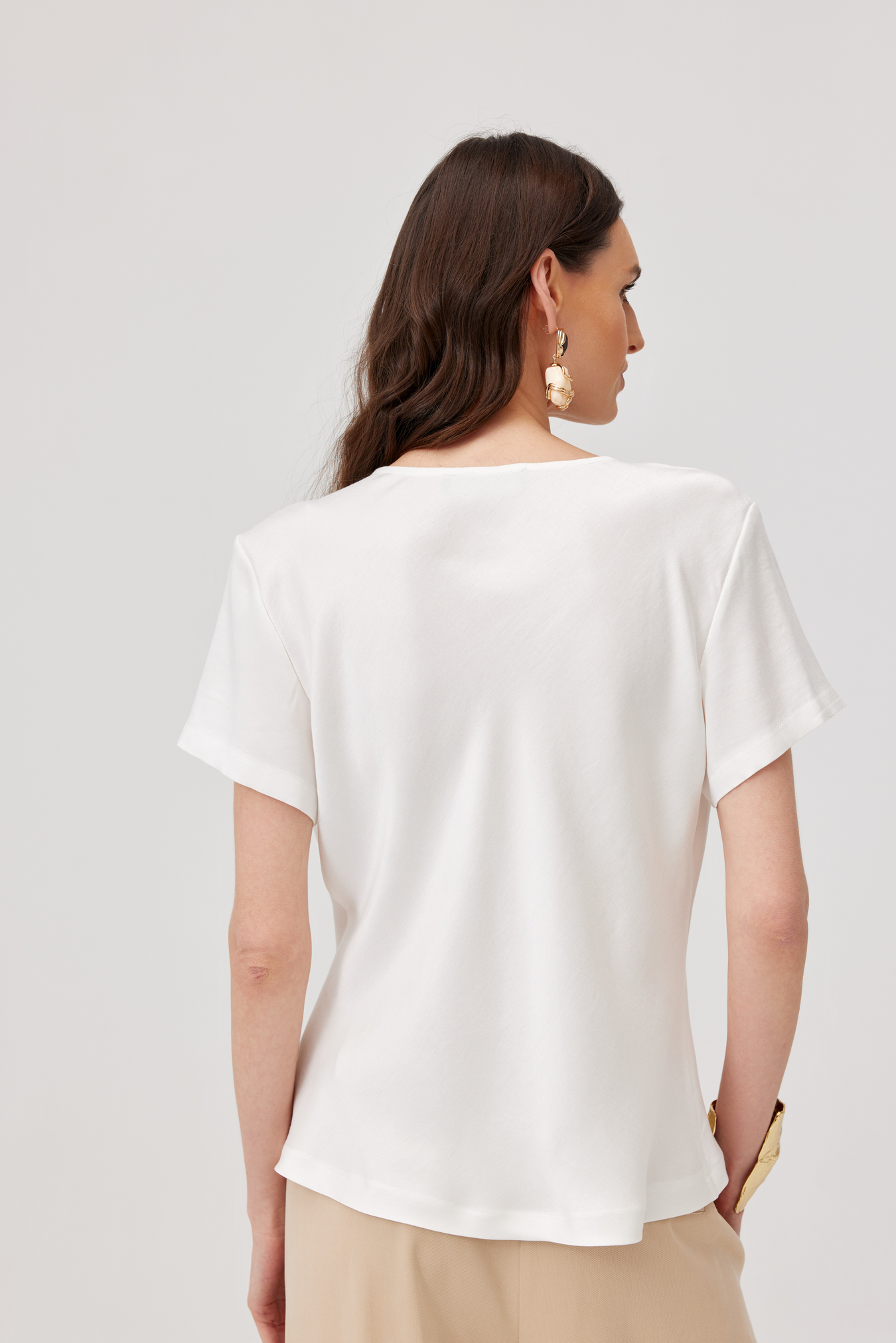 Ferida Ecru Cowl Neck Blouse