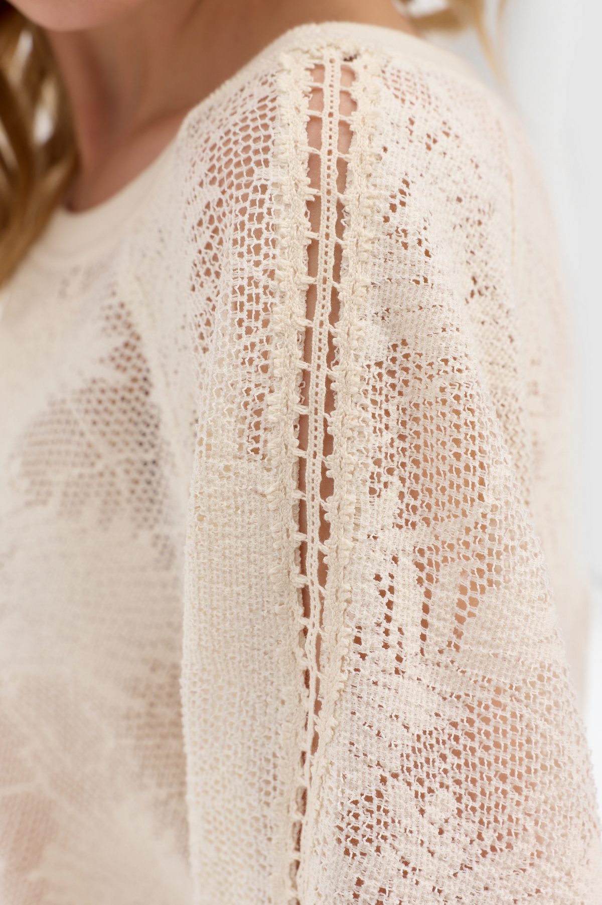 Khushi Ecru Openwork Blouse
