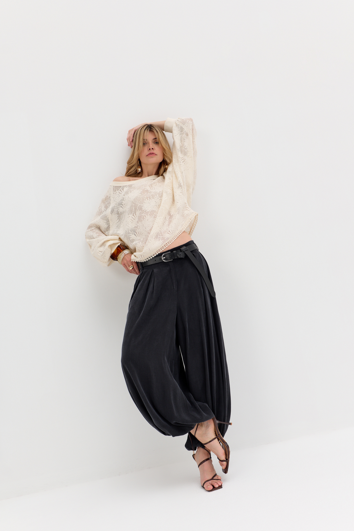 Khushi Ecru Openwork Blouse