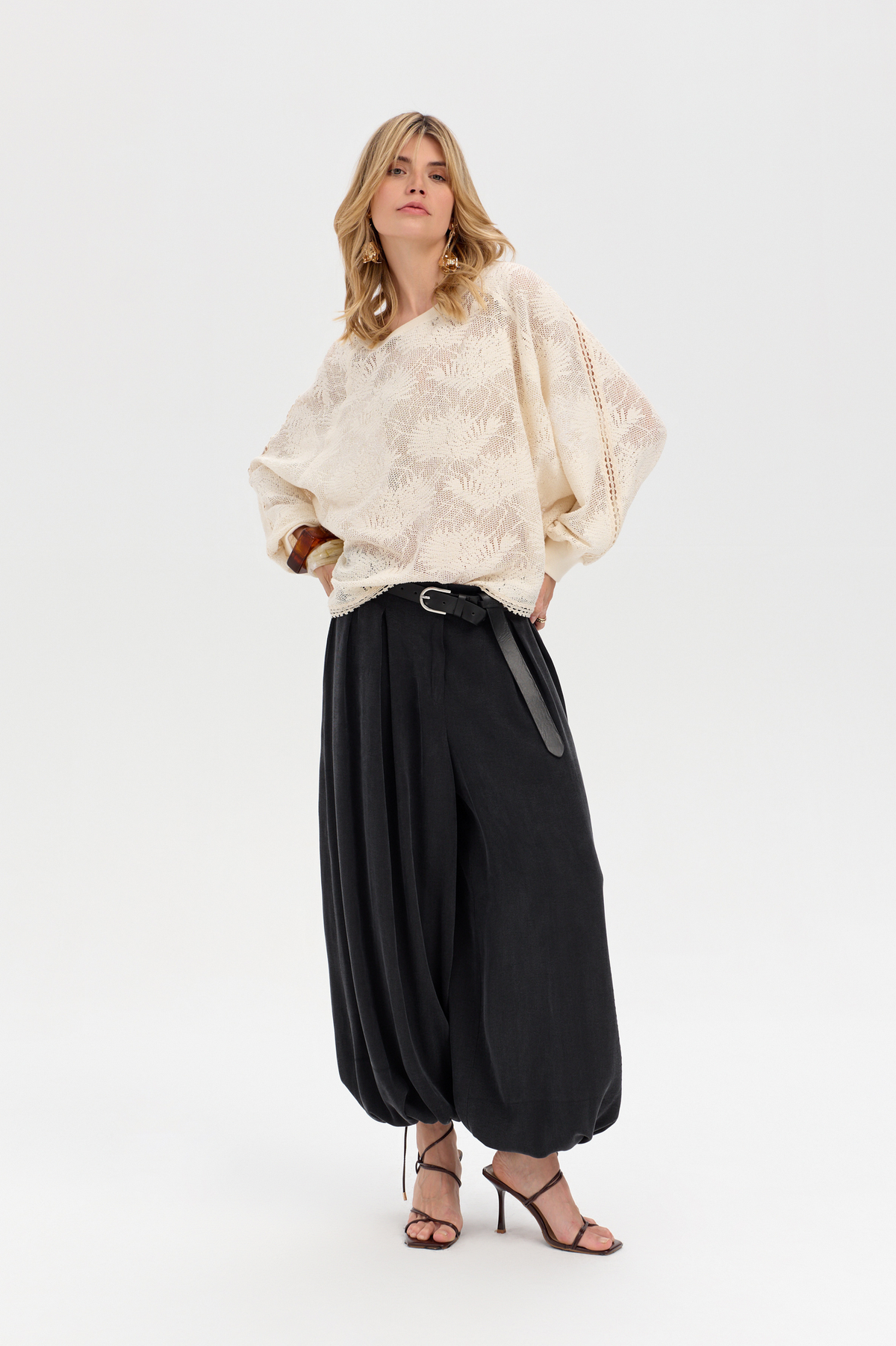 Khushi Ecru Openwork Blouse