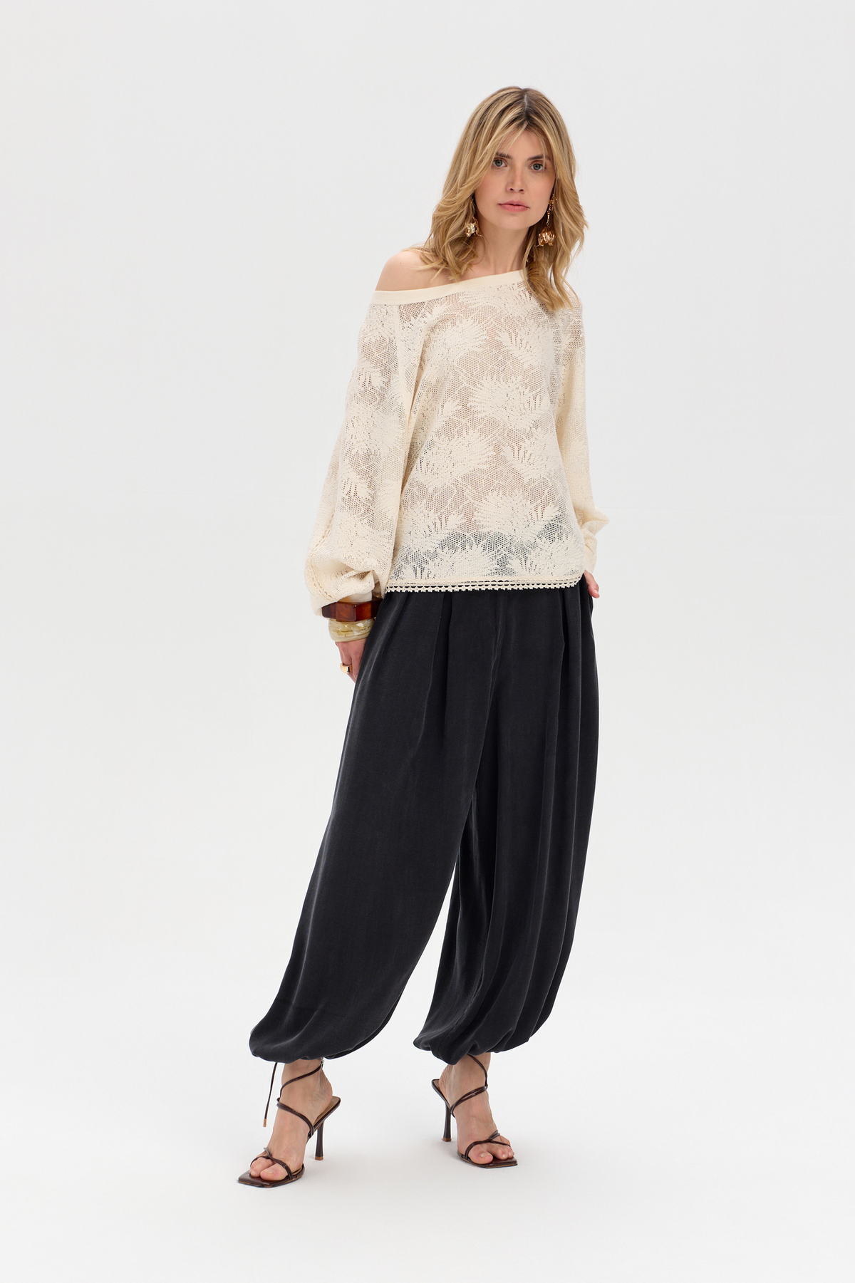 Khushi Ecru Openwork Blouse