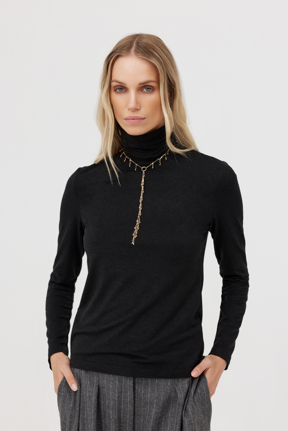 Javier Black Knit Turtleneck