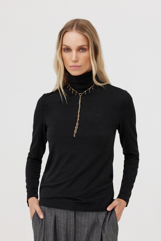 Javier Black Knit Turtleneck