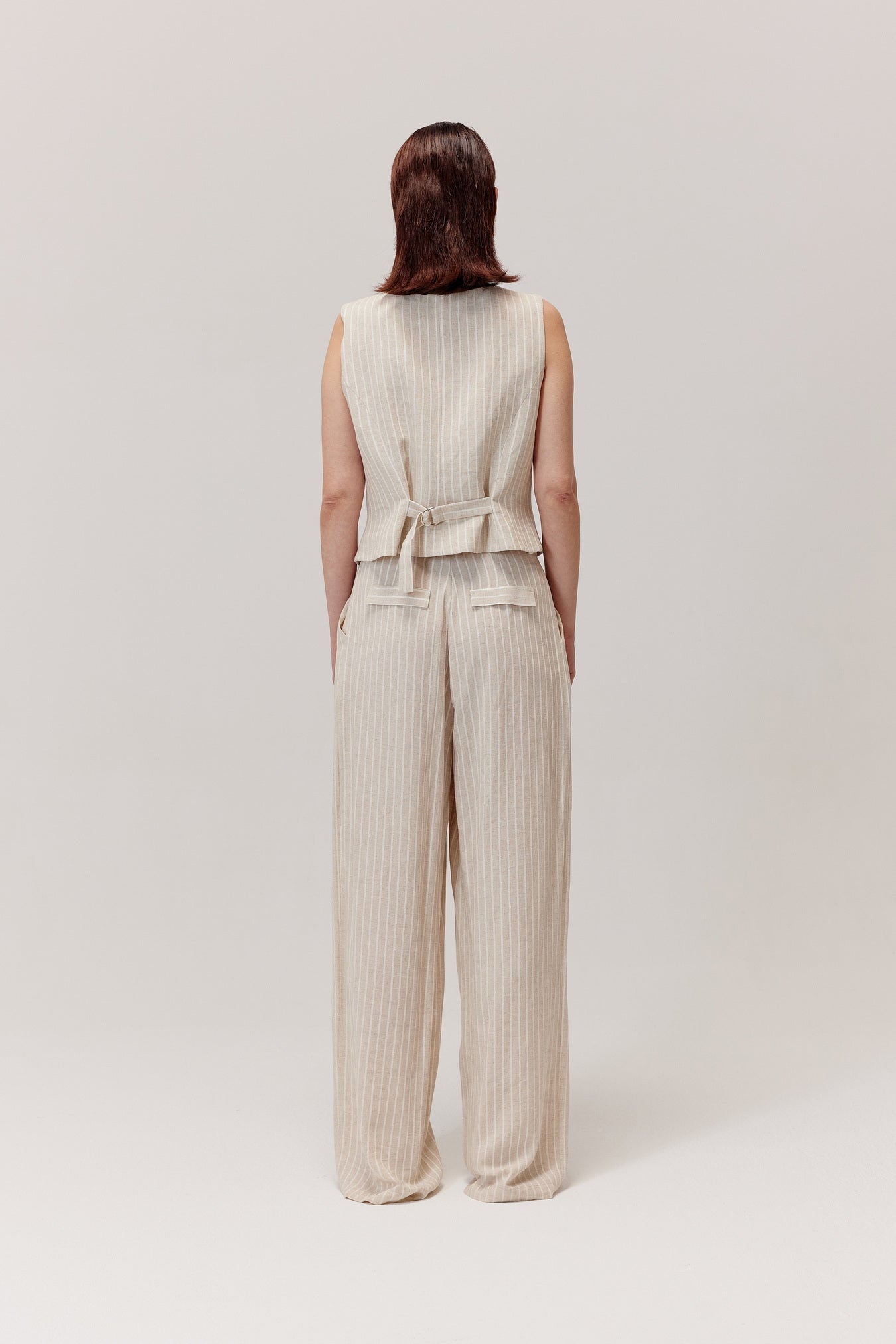Sigma Beige Viscose And Linen Vest