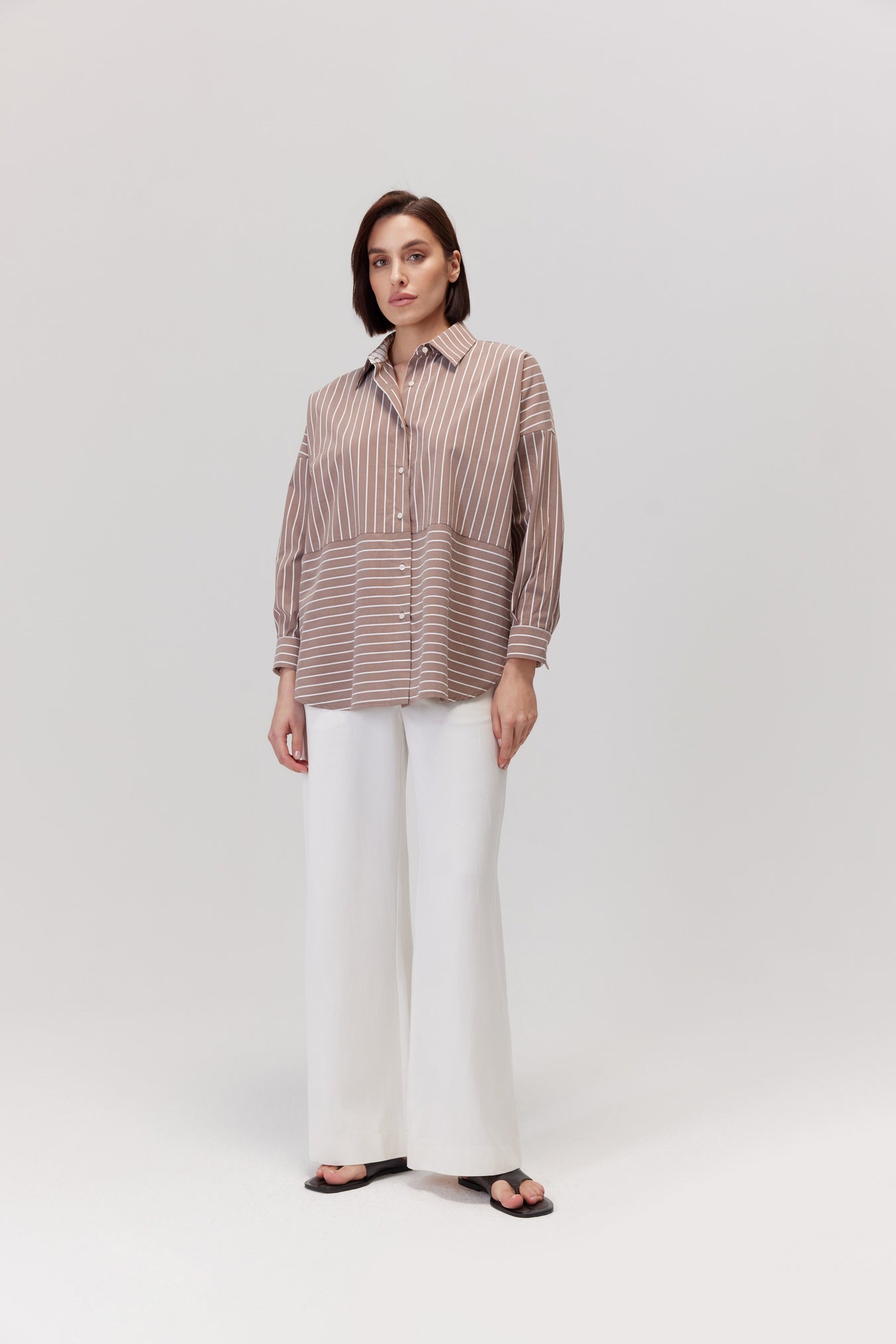 Arte Shirt With Beige Stripes