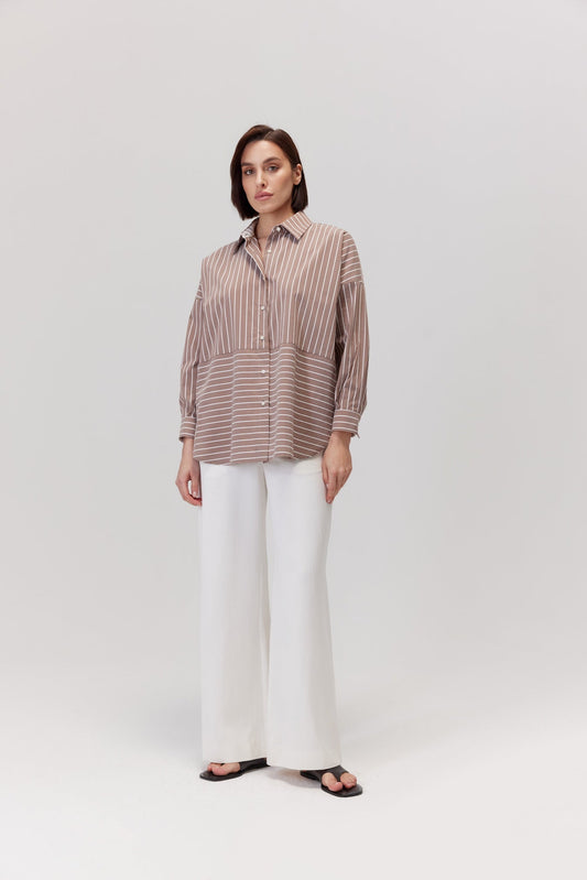 Arte Shirt With Beige Stripes