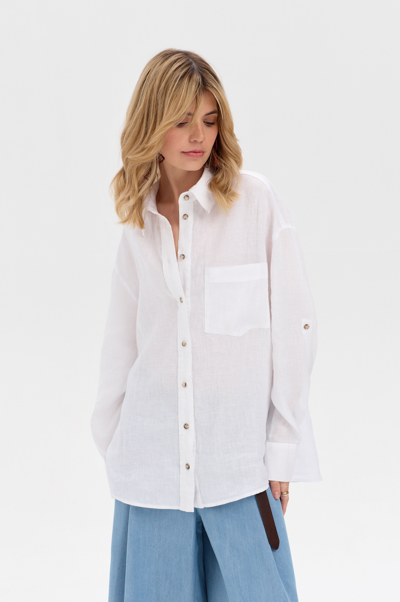 Delgado White Linen Shirt