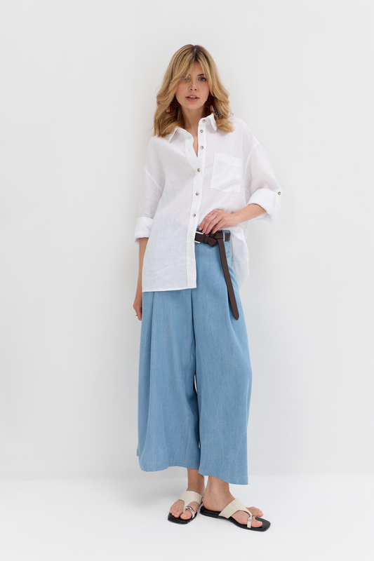 Delgado White Linen Shirt