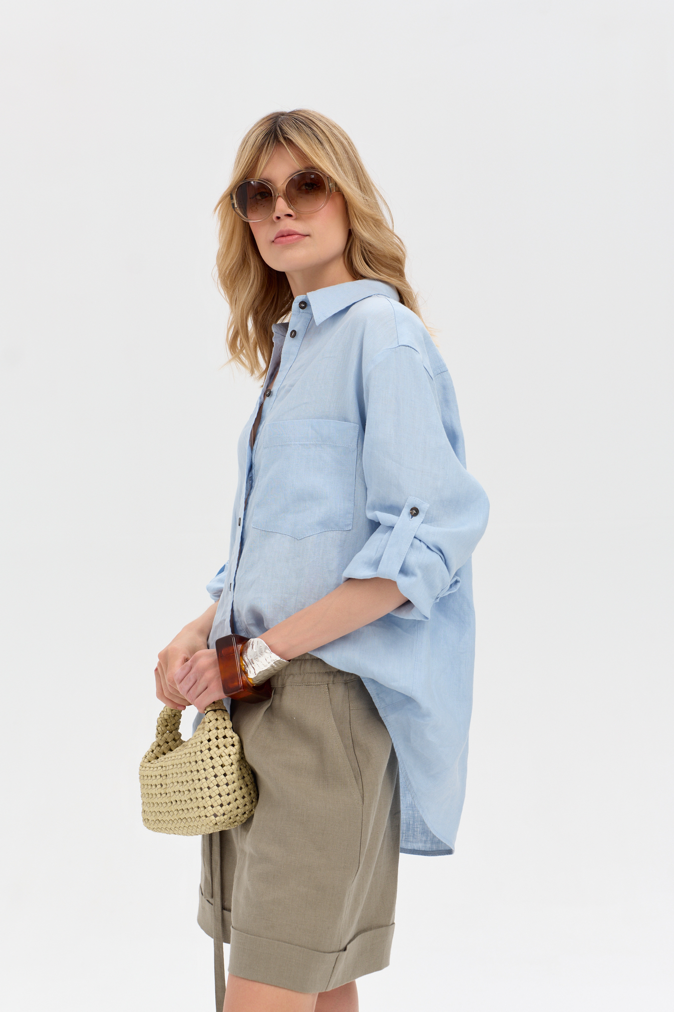 Delgado Blue Linen Shirt