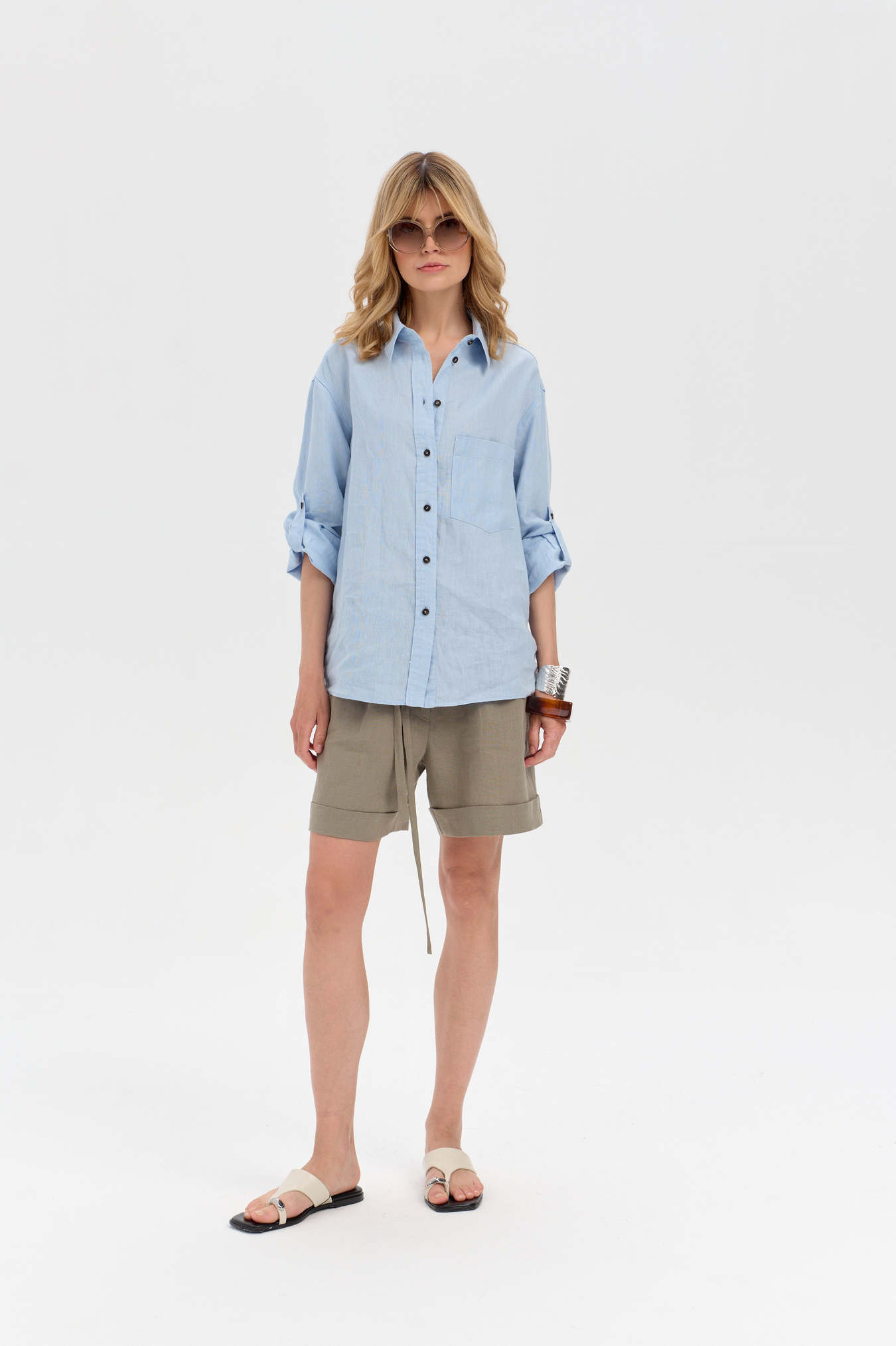 Delgado Blue Linen Shirt
