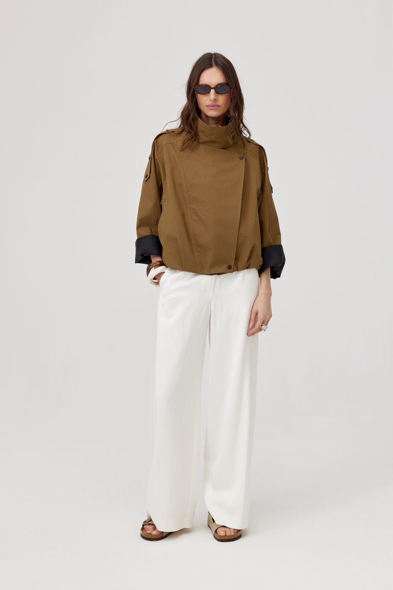 Arni Oversized Olive Jacket
