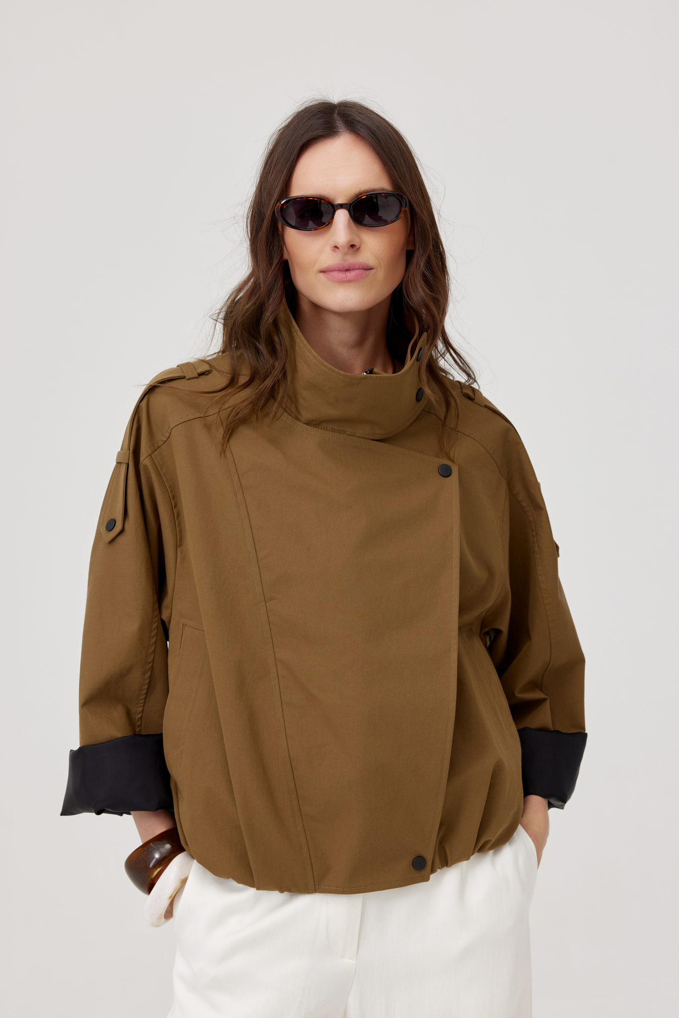 Arni Oversized Olive Jacket