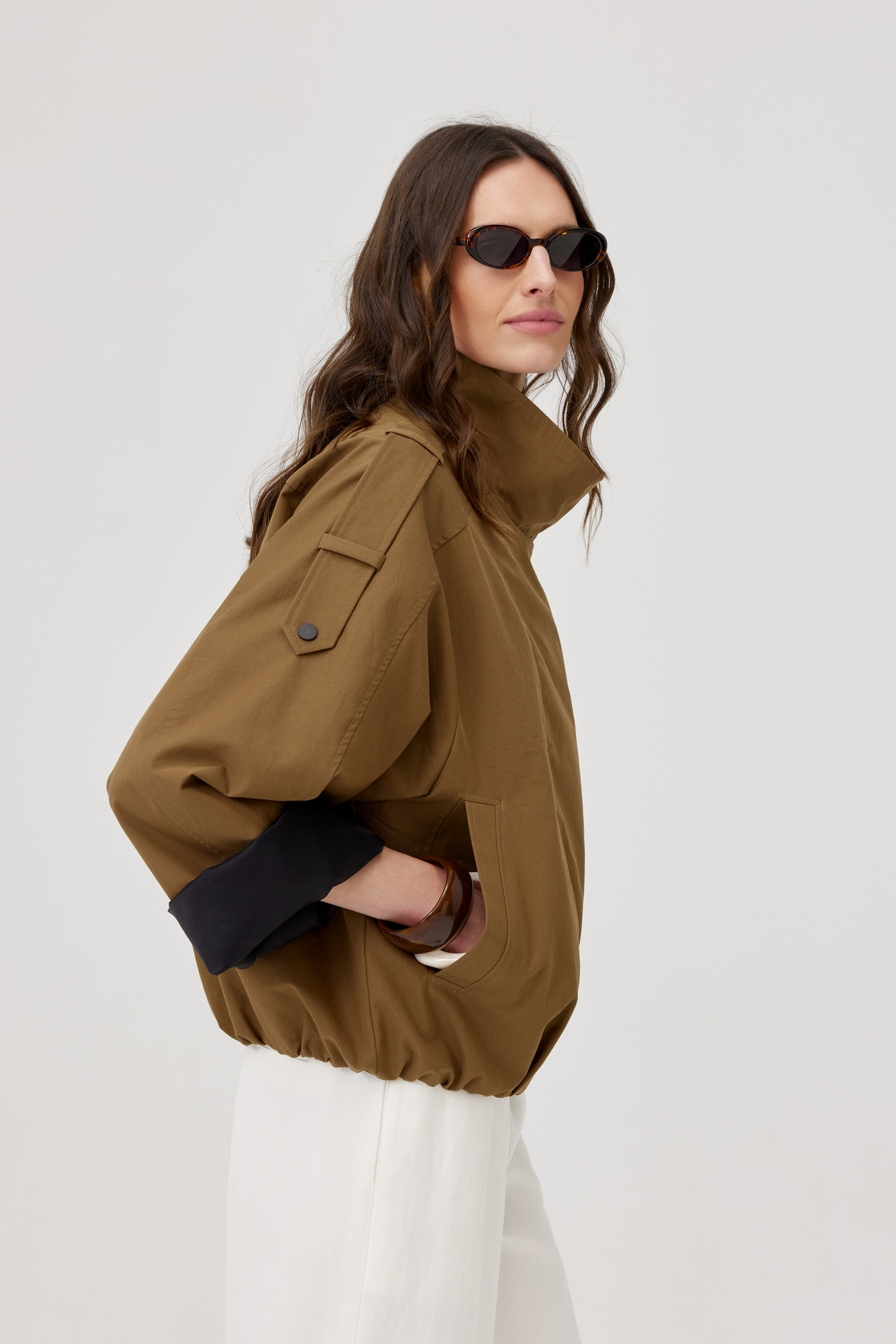 Arni Oversized Olive Jacket