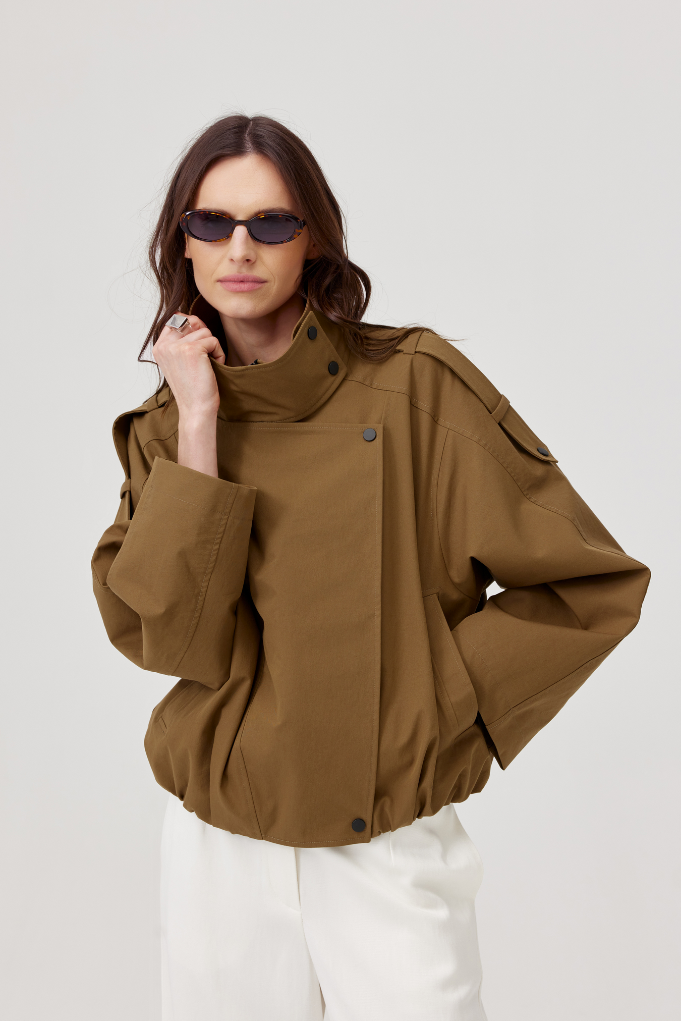 Arni Oversized Olive Jacket