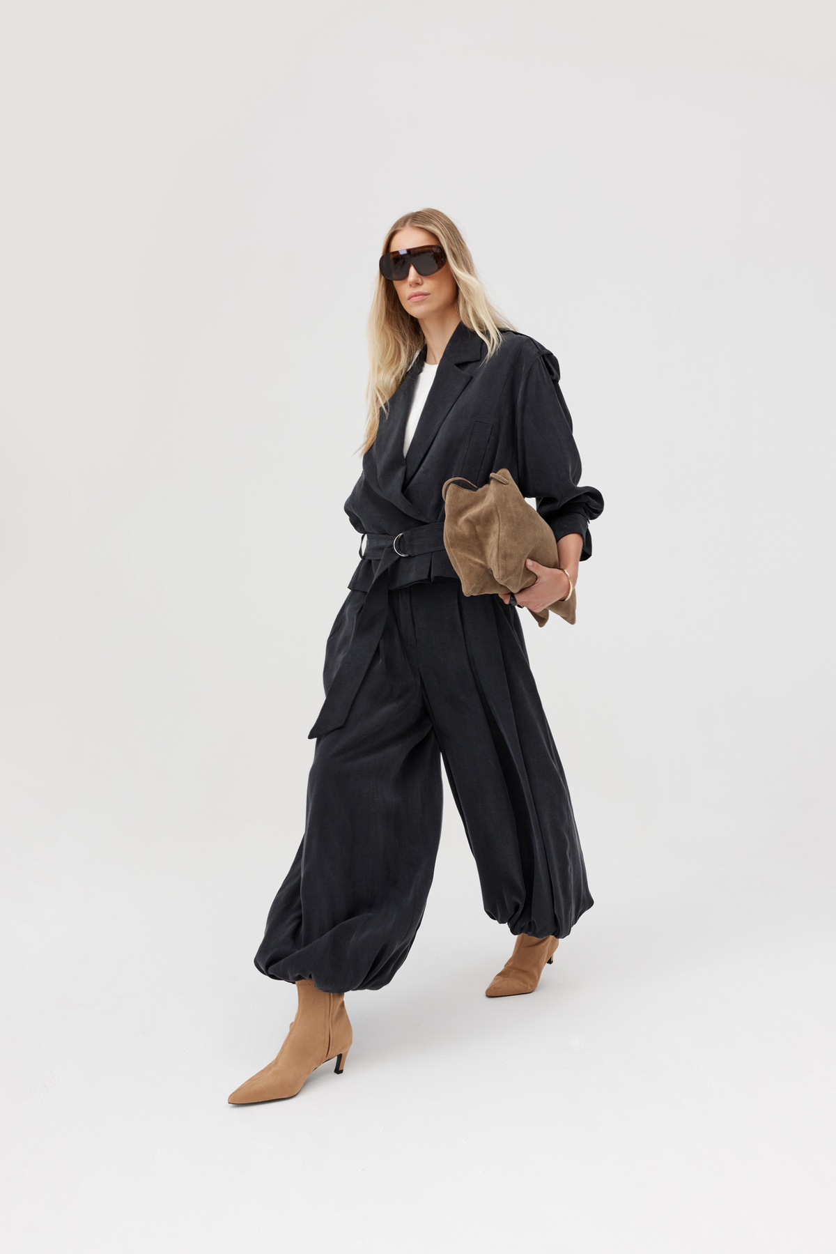 Farrell Black Harem Trousers