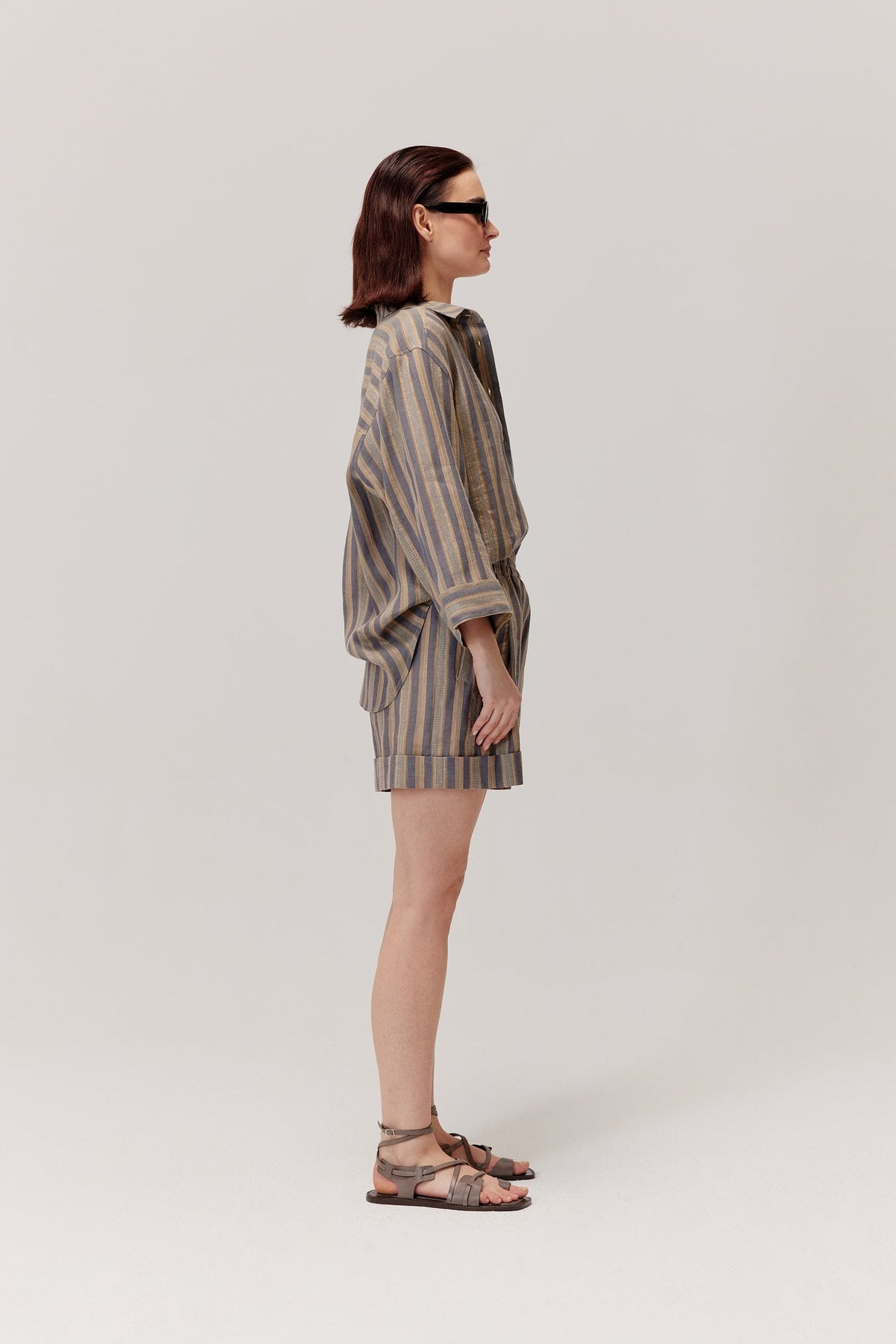 Nebo Striped Linen Shorts