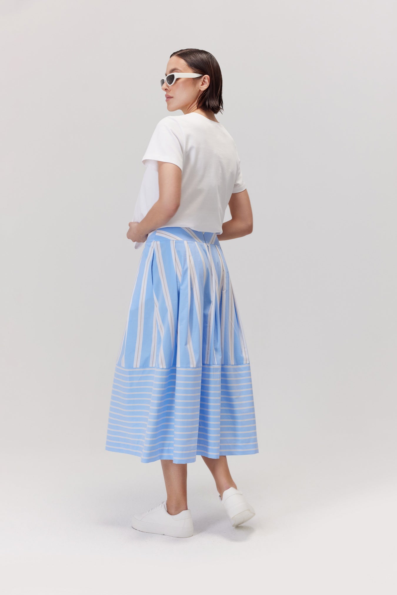 Alanis Striped Cotton Skirt