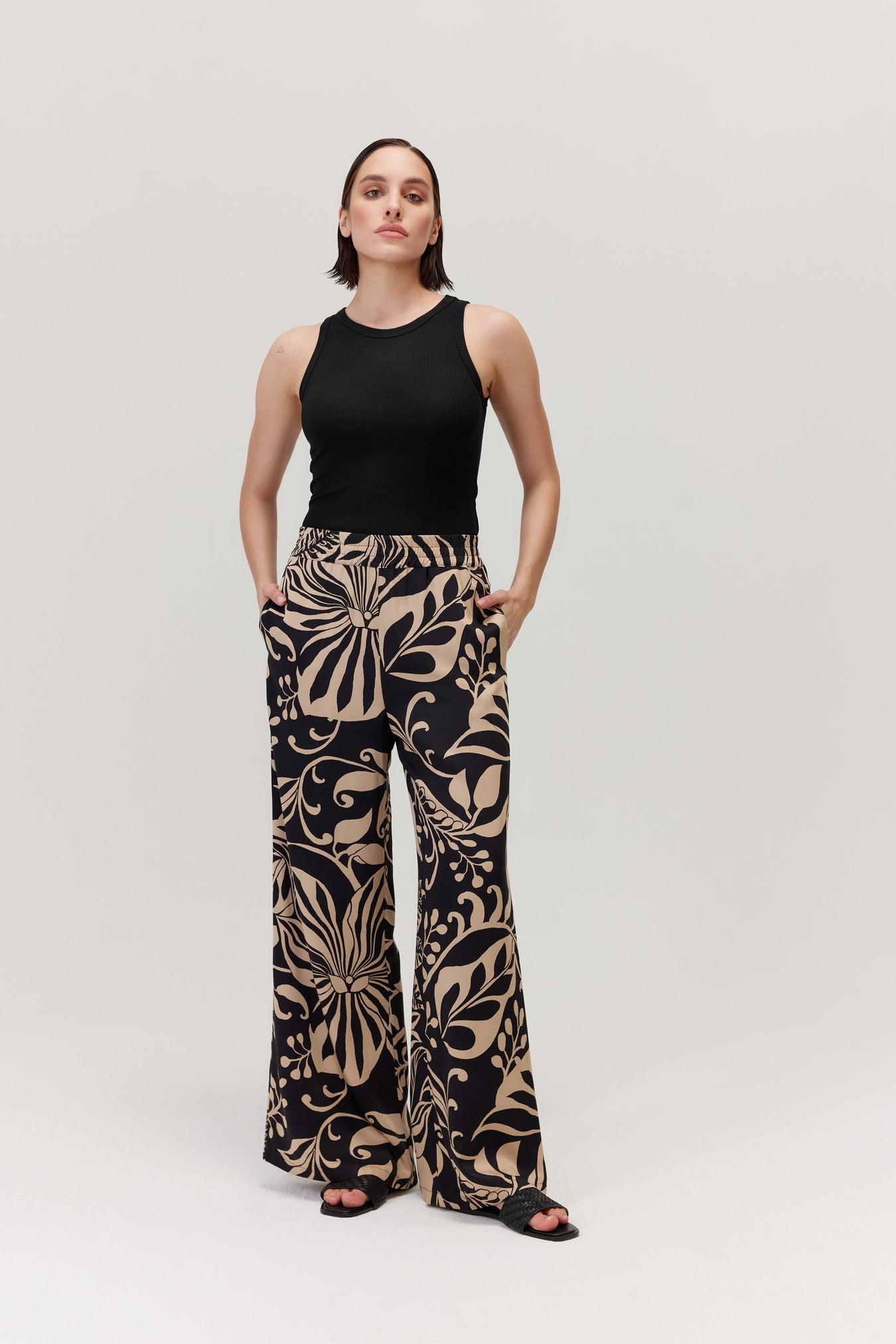 Elite Asymmetrical Patterned Trousers