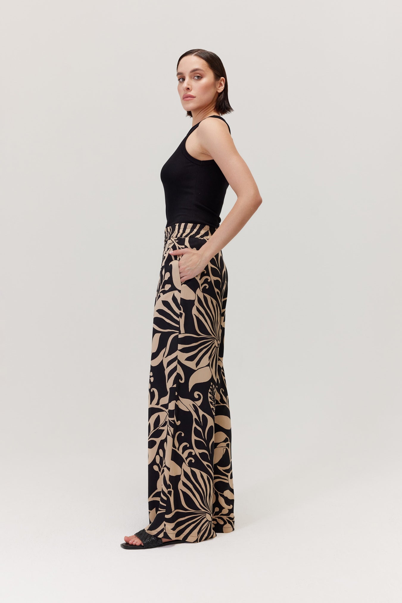 Elite Asymmetrical Patterned Trousers