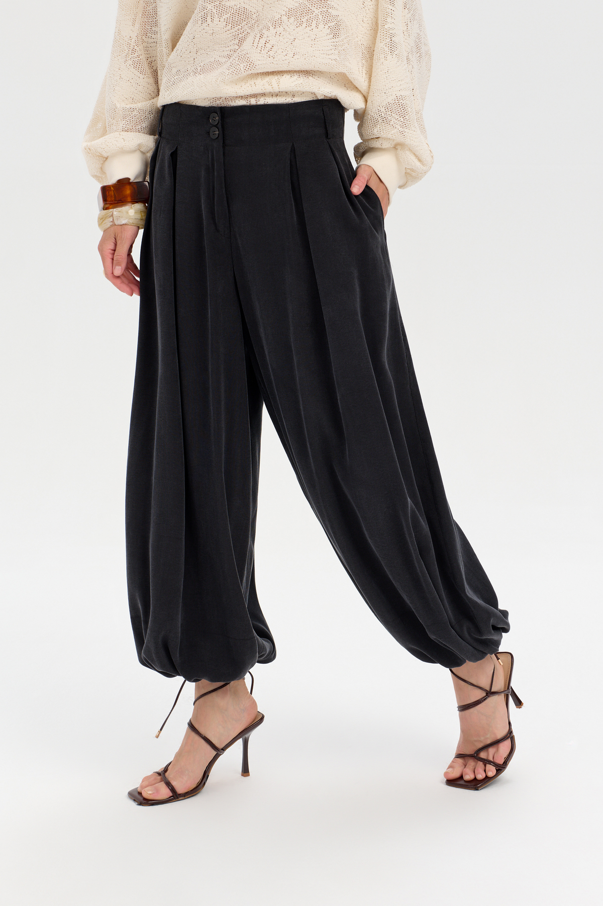 Farrell Black Harem Trousers