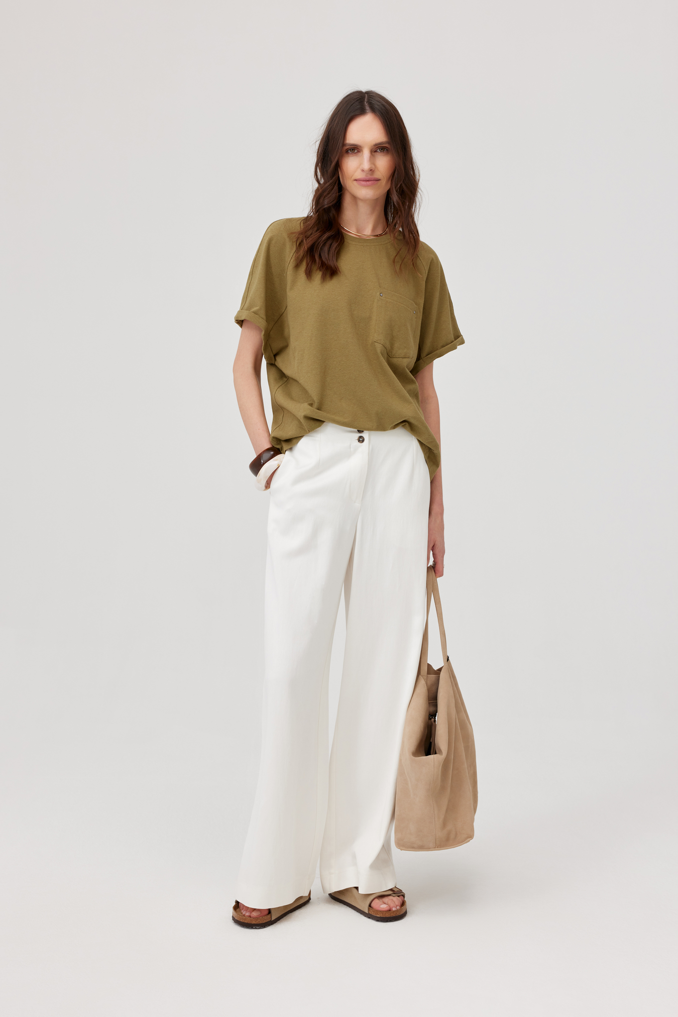 Foster Linen T-Shirt Olive