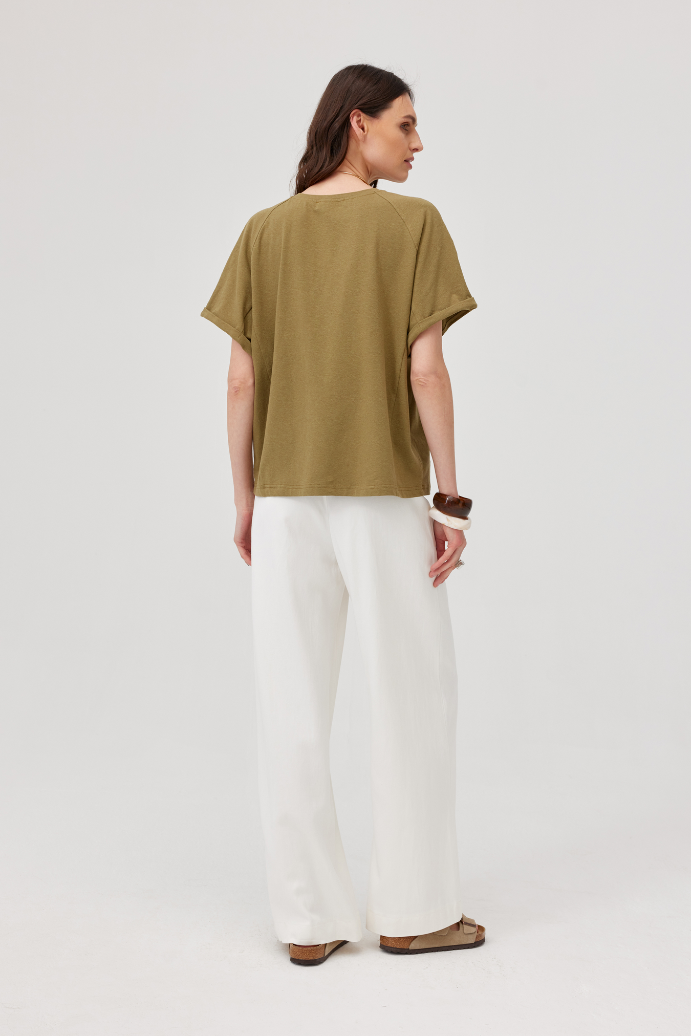 Foster Linen T-Shirt Olive