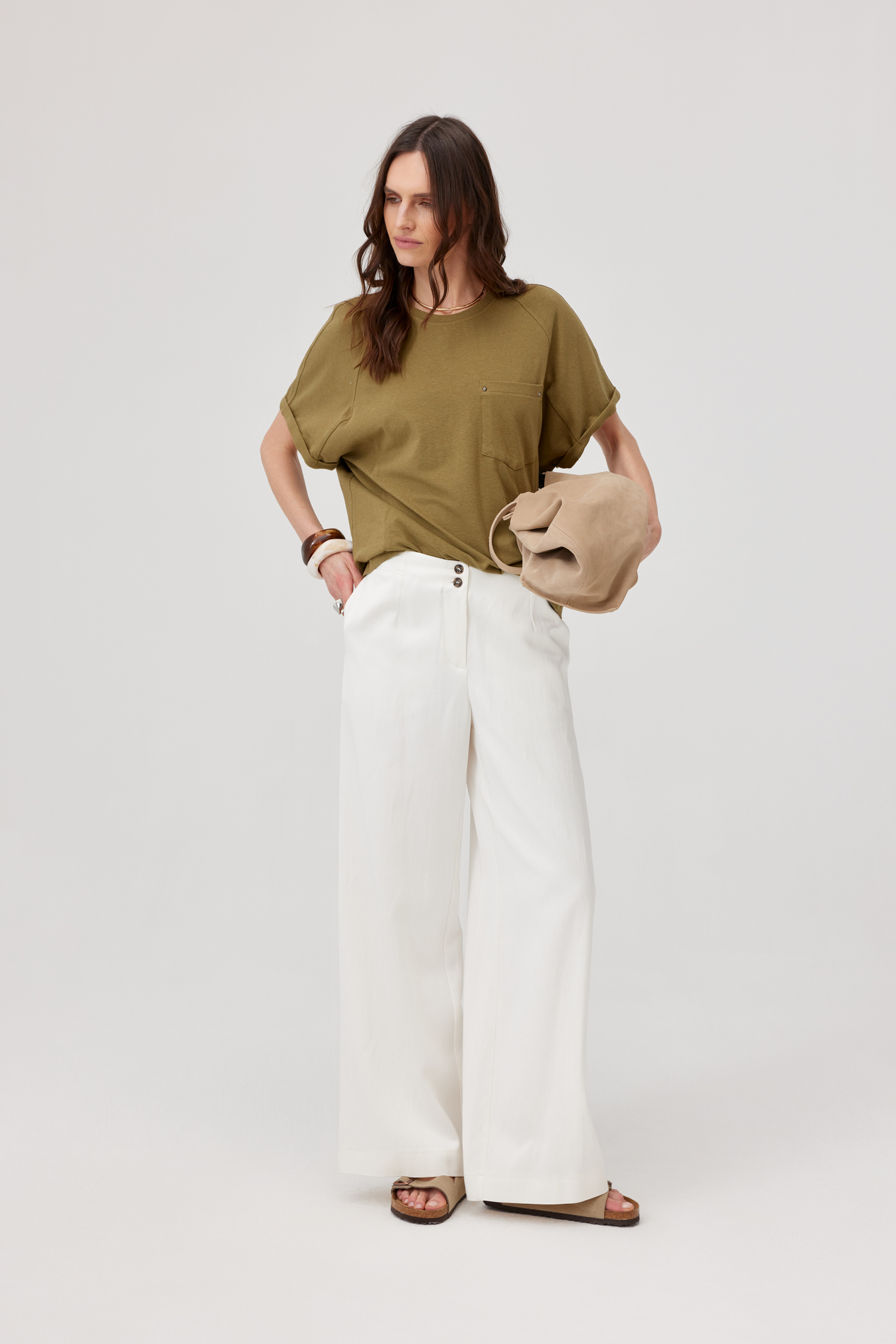 Foster Linen T-Shirt Olive
