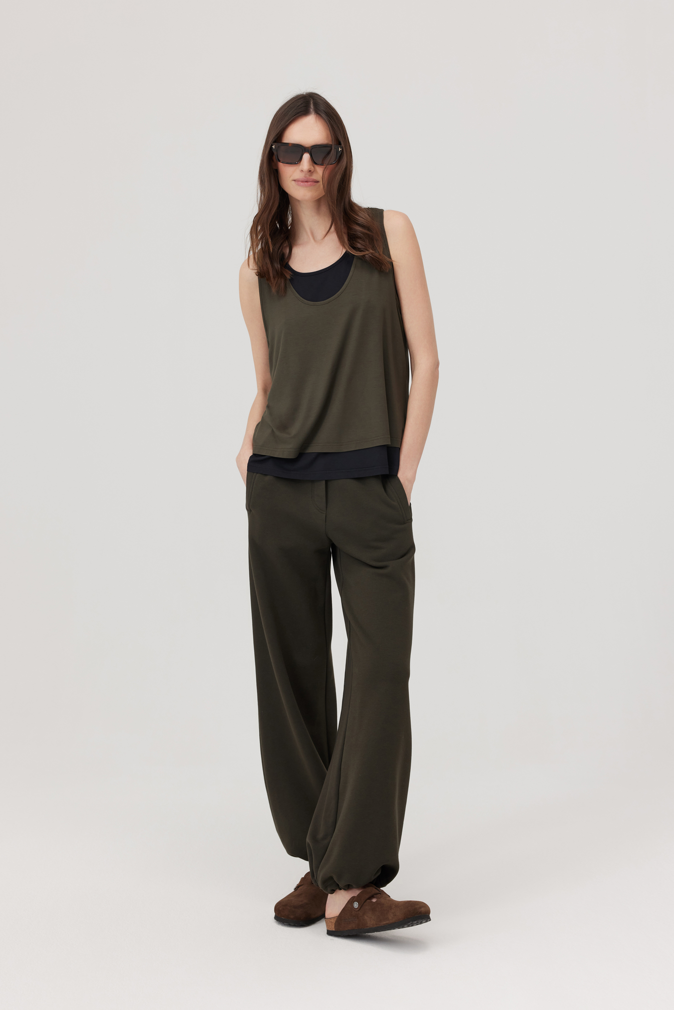 Lag Khaki Double-Layer Top