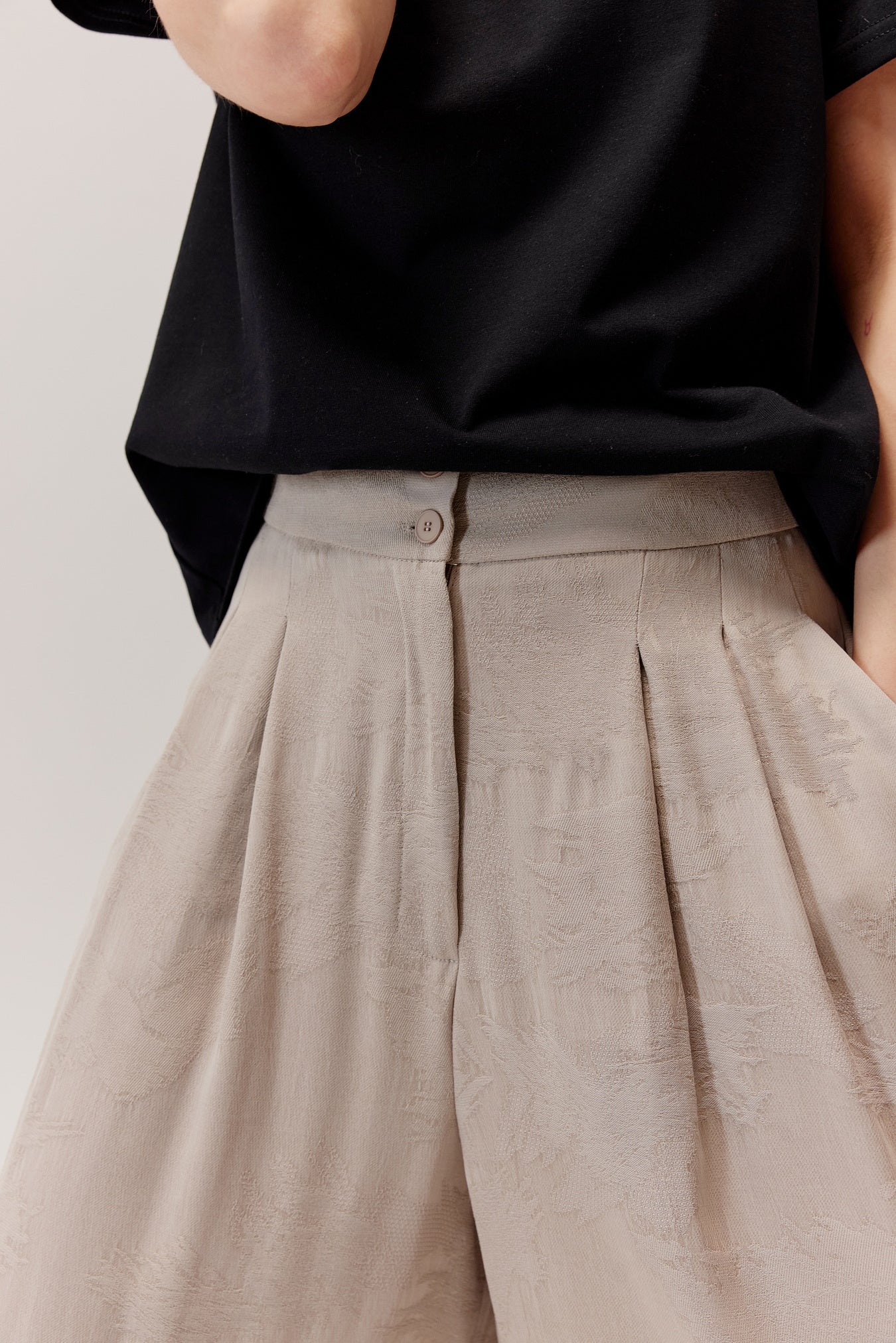 Flam Beige Viscose And Lyocell Trousers