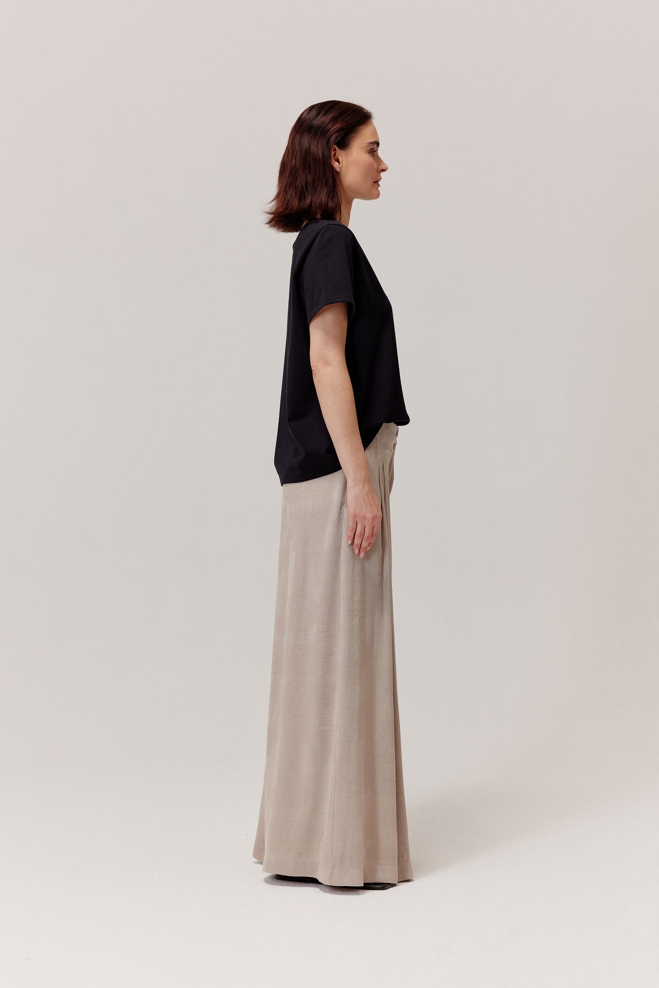 Flam Beige Viscose And Lyocell Trousers