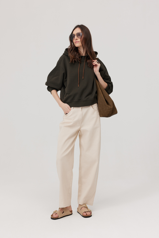 Balloon Trousers Hooks Beige
