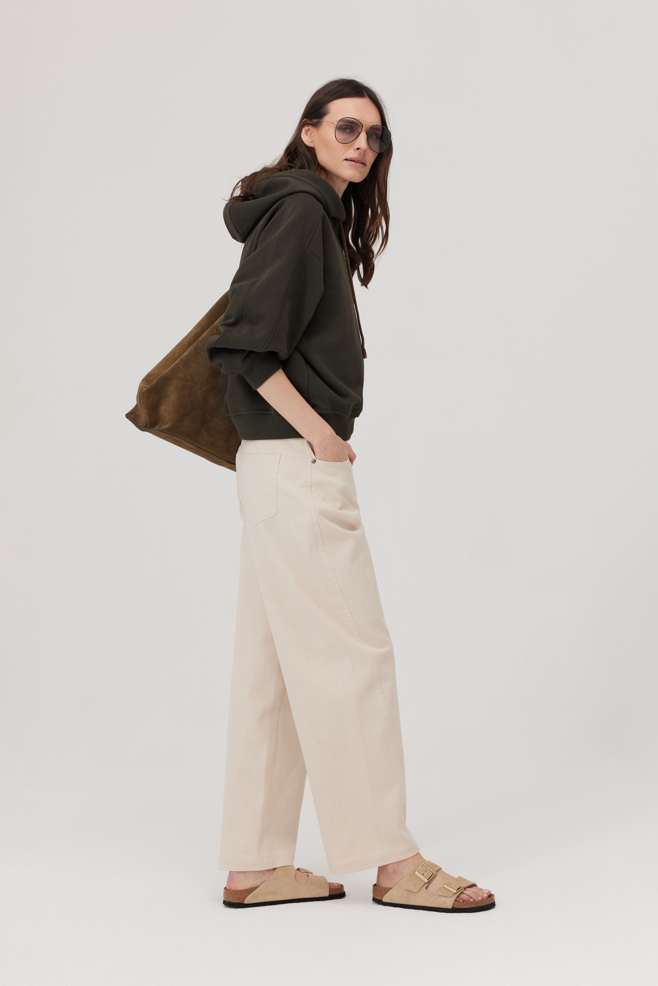 Balloon Trousers Hooks Beige