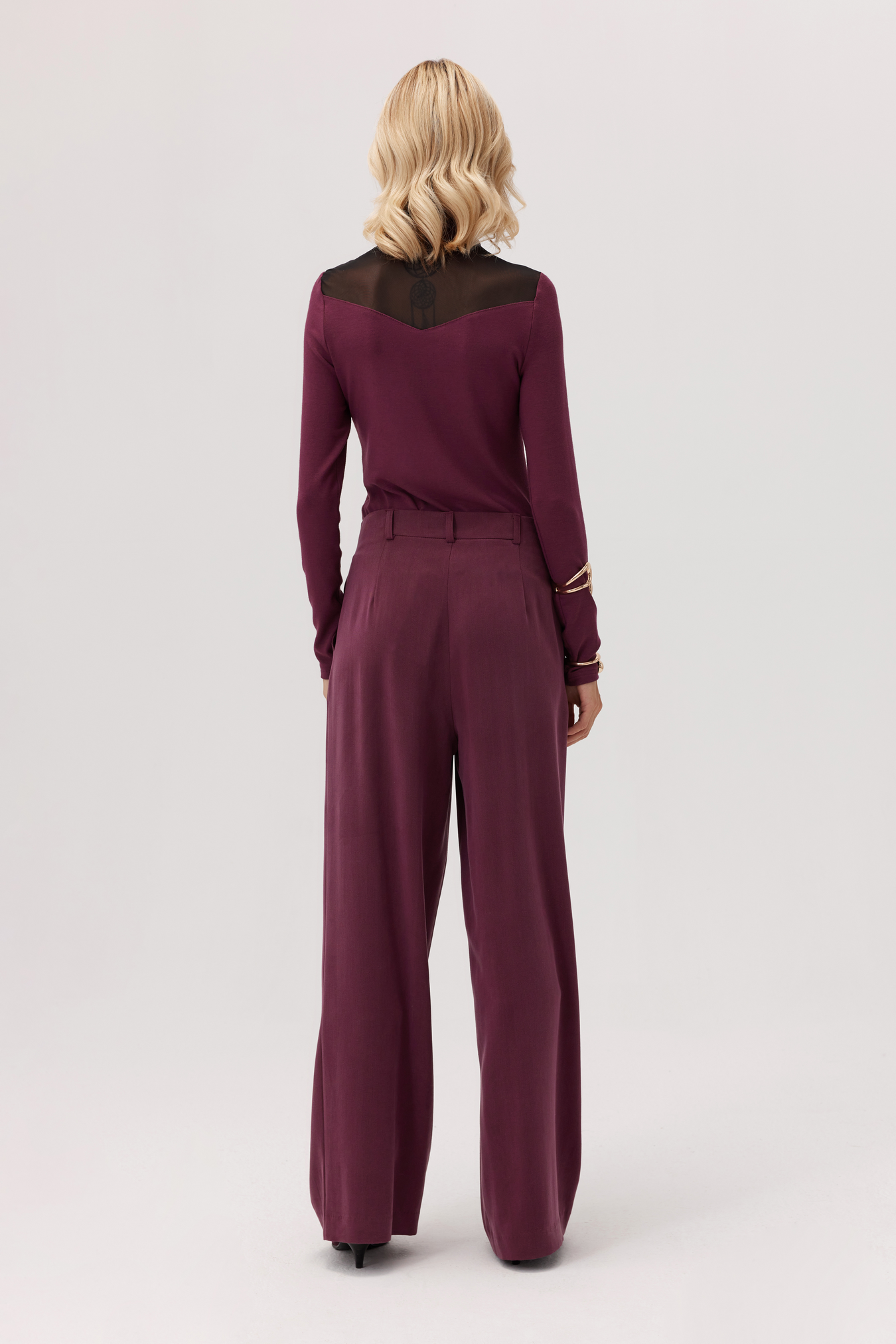 Voga Burgundy Knitted Blouse
