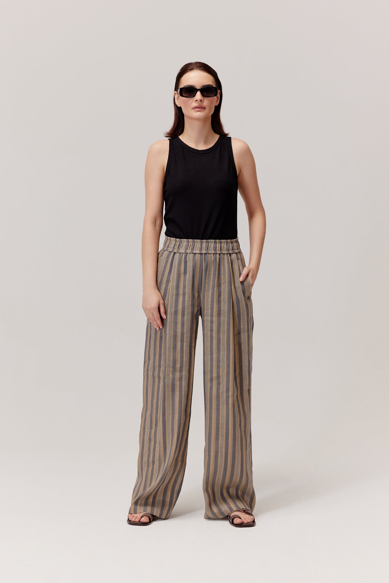Nebo Striped Linen Trousers