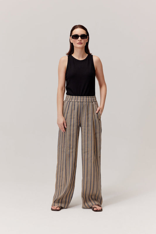 Nebo Striped Linen Trousers
