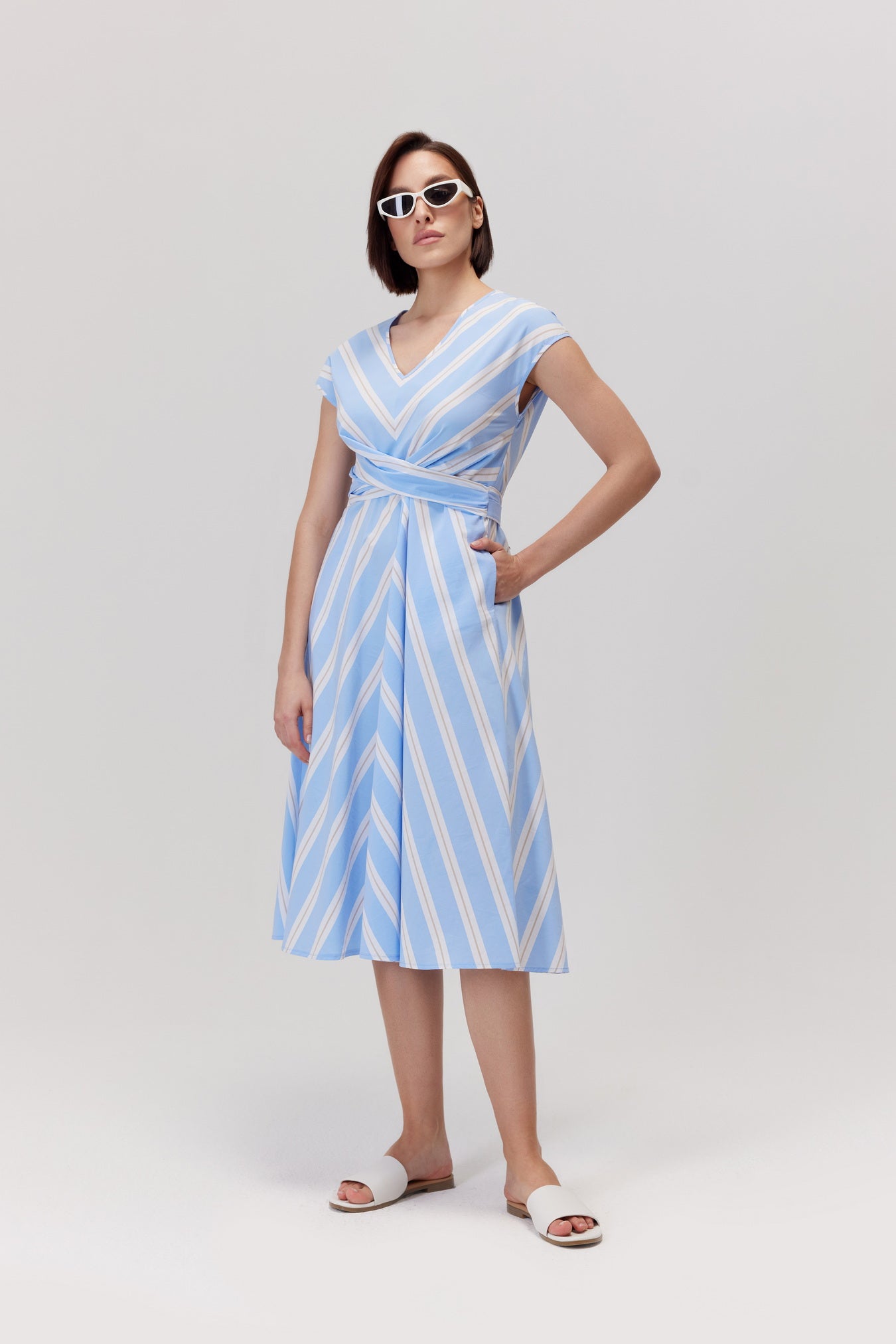 Alanis Striped Cotton Dress