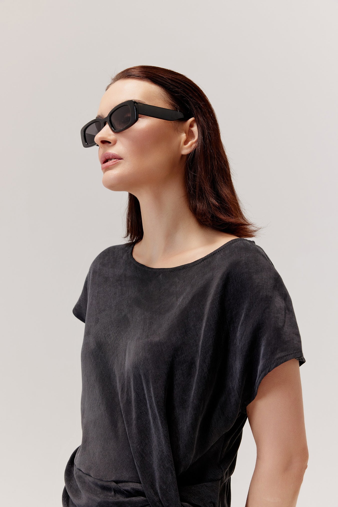 Mood Ruched Midi Dress Black