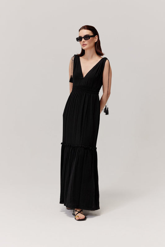 Palmera Boho Dress Black