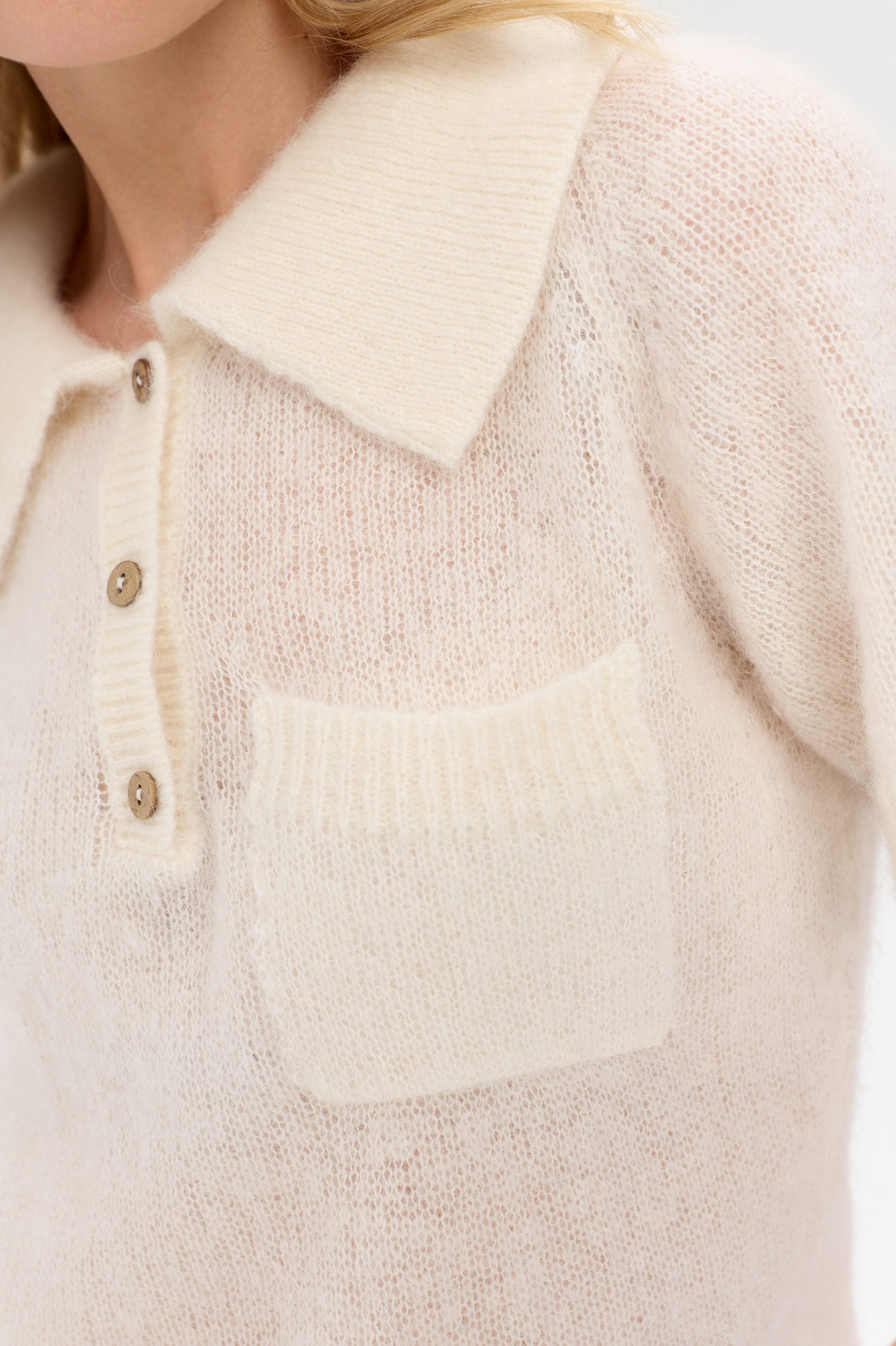 Clod Ecru Alpaca Polo Sweater