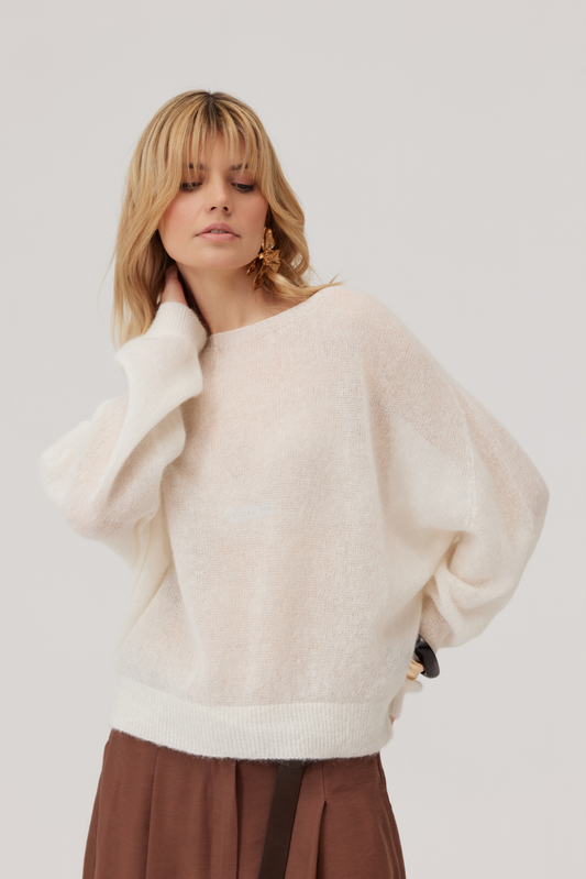 Kelly Ecru Alpaca Sweater