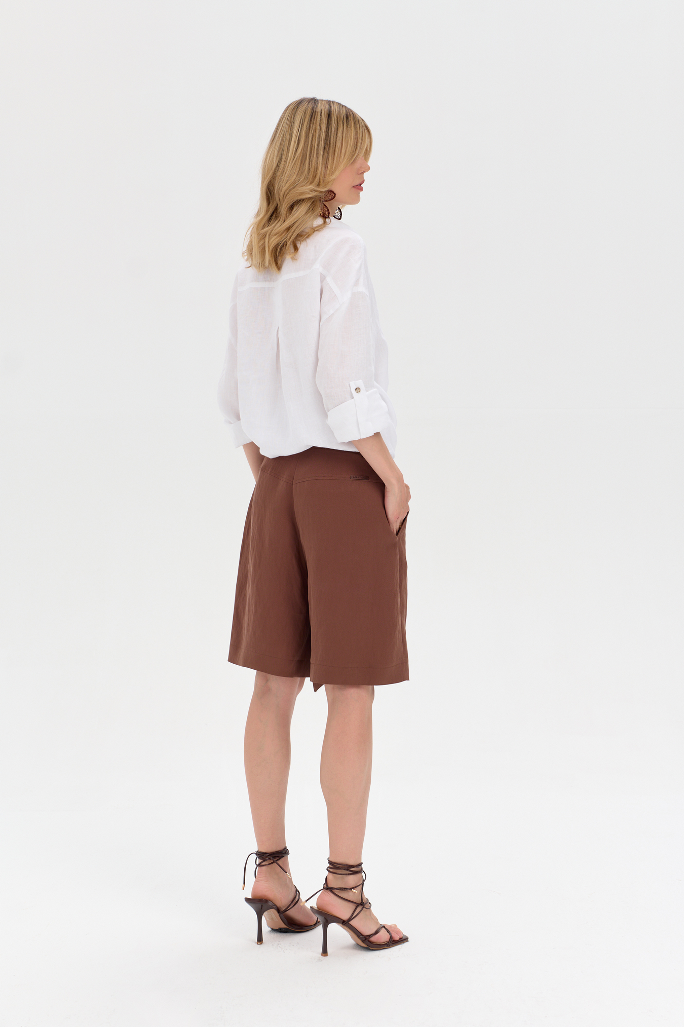 Enzo Knee-Length Shorts, Brown