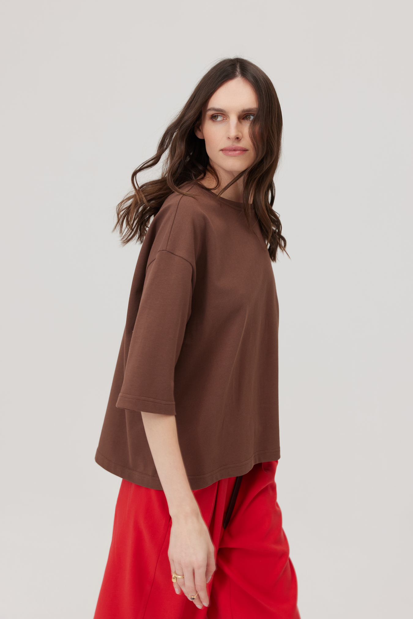Malm Brown Cotton T-Shirt
